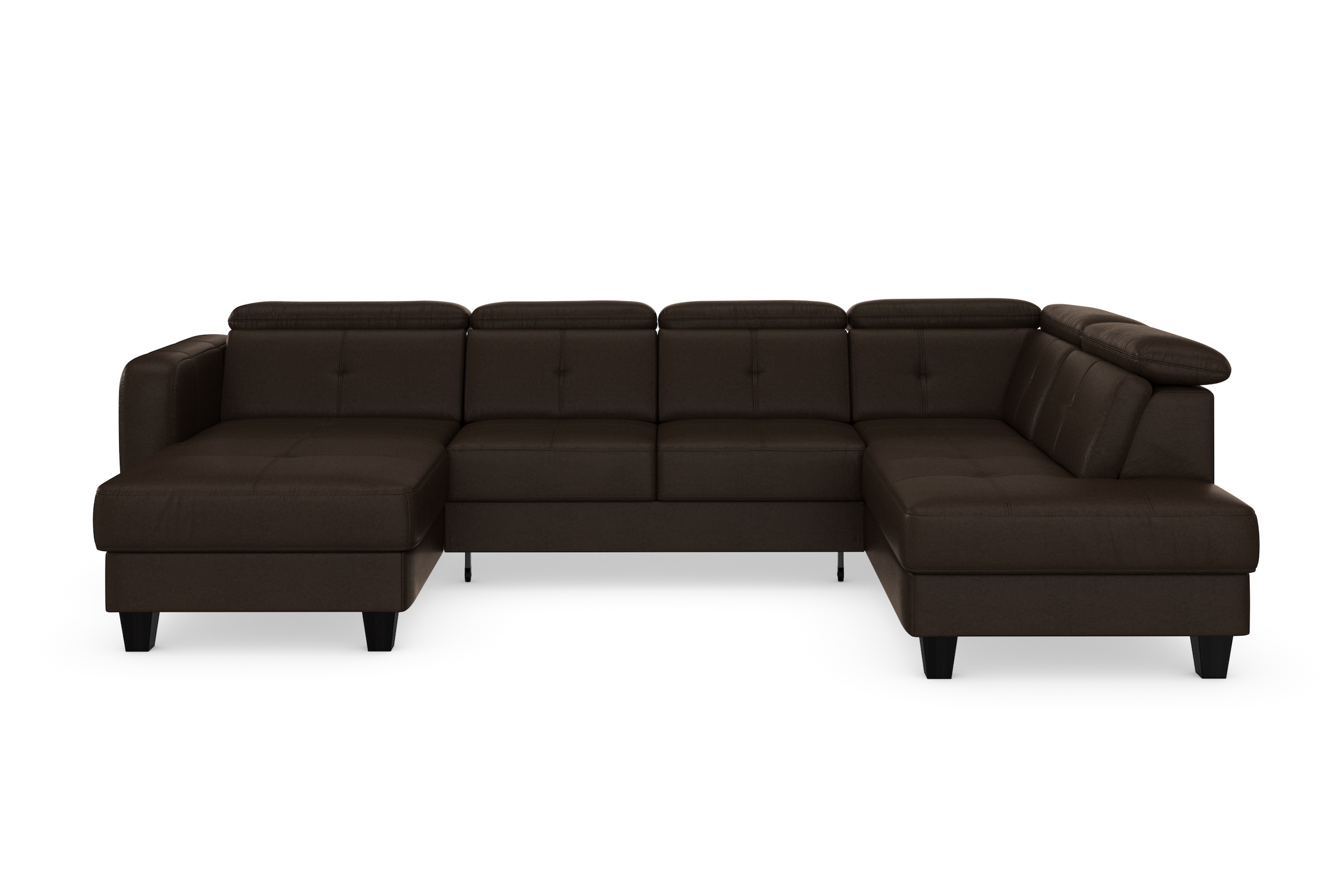 sit&more Wohnlandschaft »Belluci U-Form«, Kopfteilverstellung und Federkern, wahlweise mit Bettfunktion
