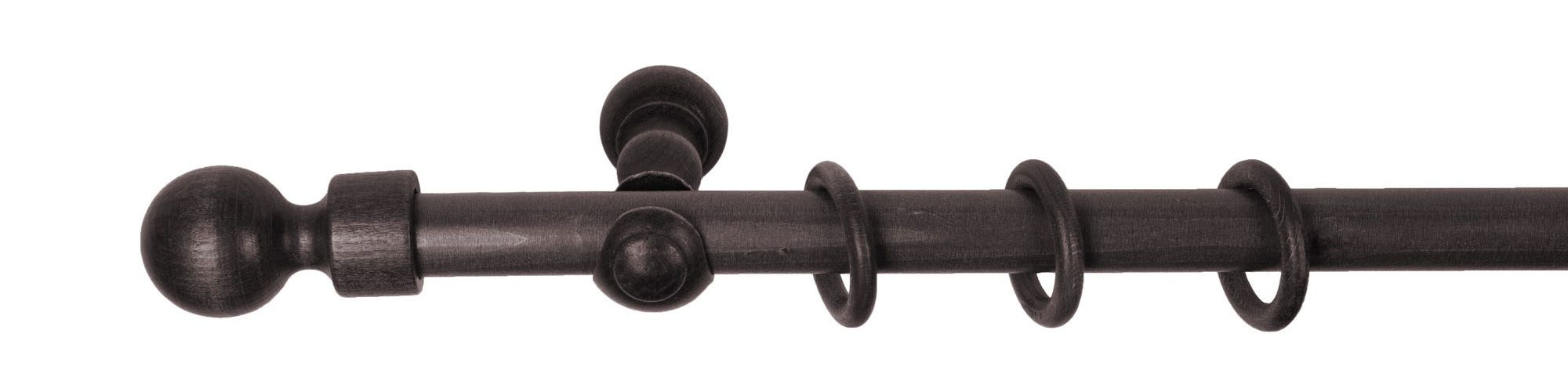 SN DECO GROUP Gardinenstange »Giro«, 1 läufig-läufig, Fixmass, 28 mm, Holz, verschiedenen Längen und Farbe, Komplettset