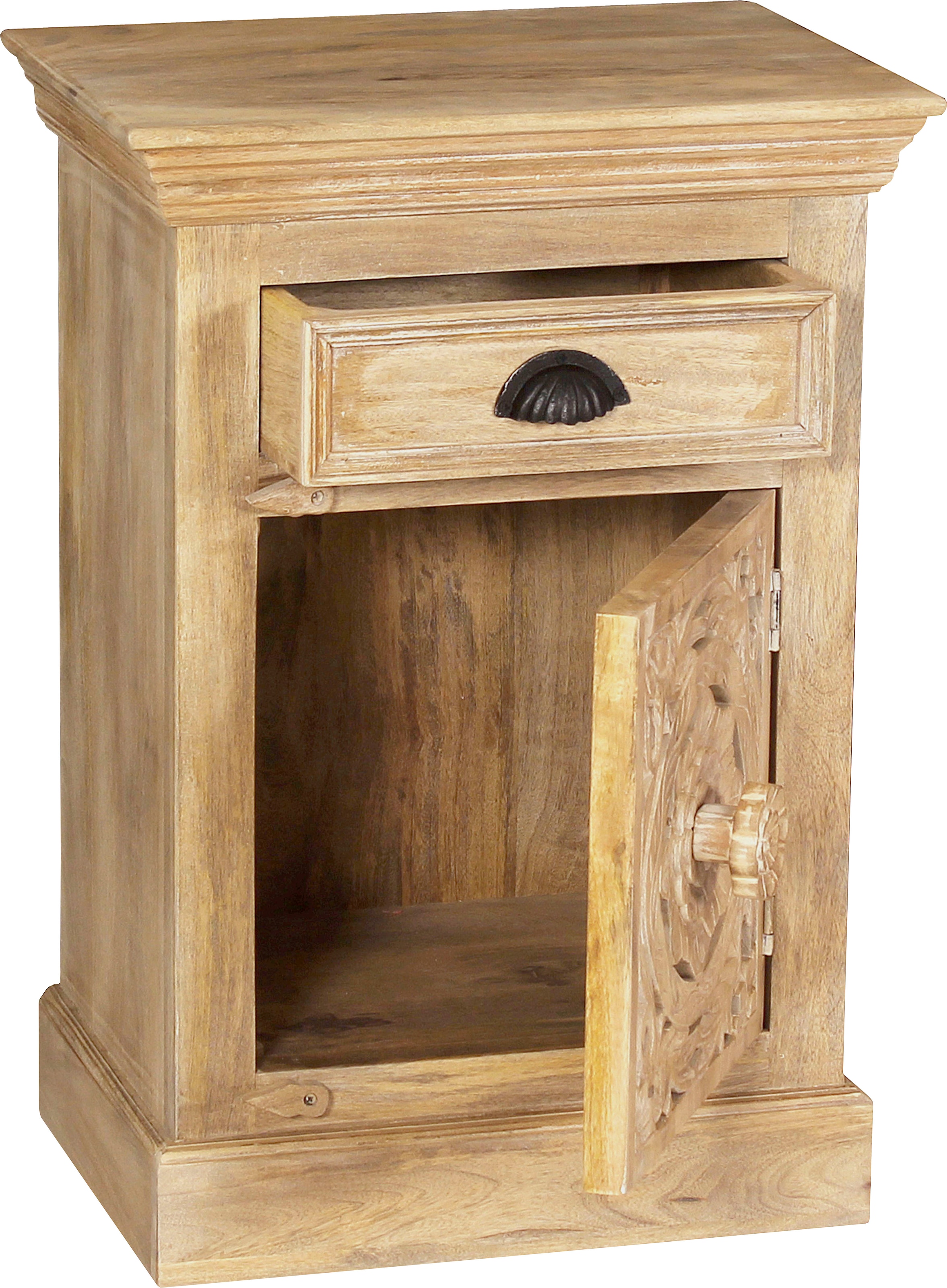 SIT Kommode »Famagusta aus Mangoholz mit Tür, Schublade & Holzschnitzereien« Aufwändige Holzschnitzereien als kunstvolles Design-Highlight