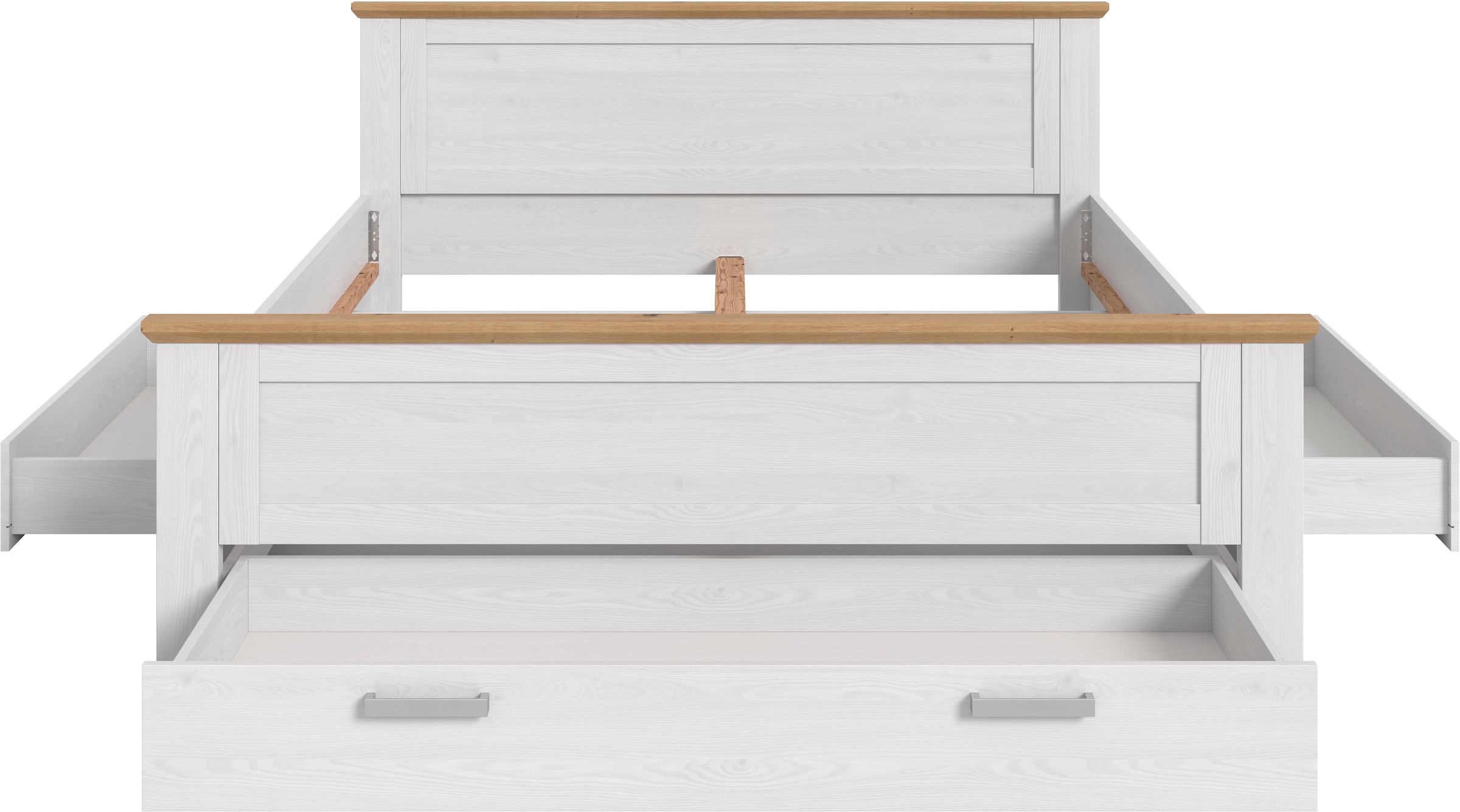 Home affaire Lit de rangement »COSENZA, Breite 189cm, im Landhausstil, 3 Schubkästen« Pour matelas 180x200 cm, beaucoup de rangement, sans matelas ni sommier,  lit, lit coffre, cadre de lit, chambre à coucher, dormir