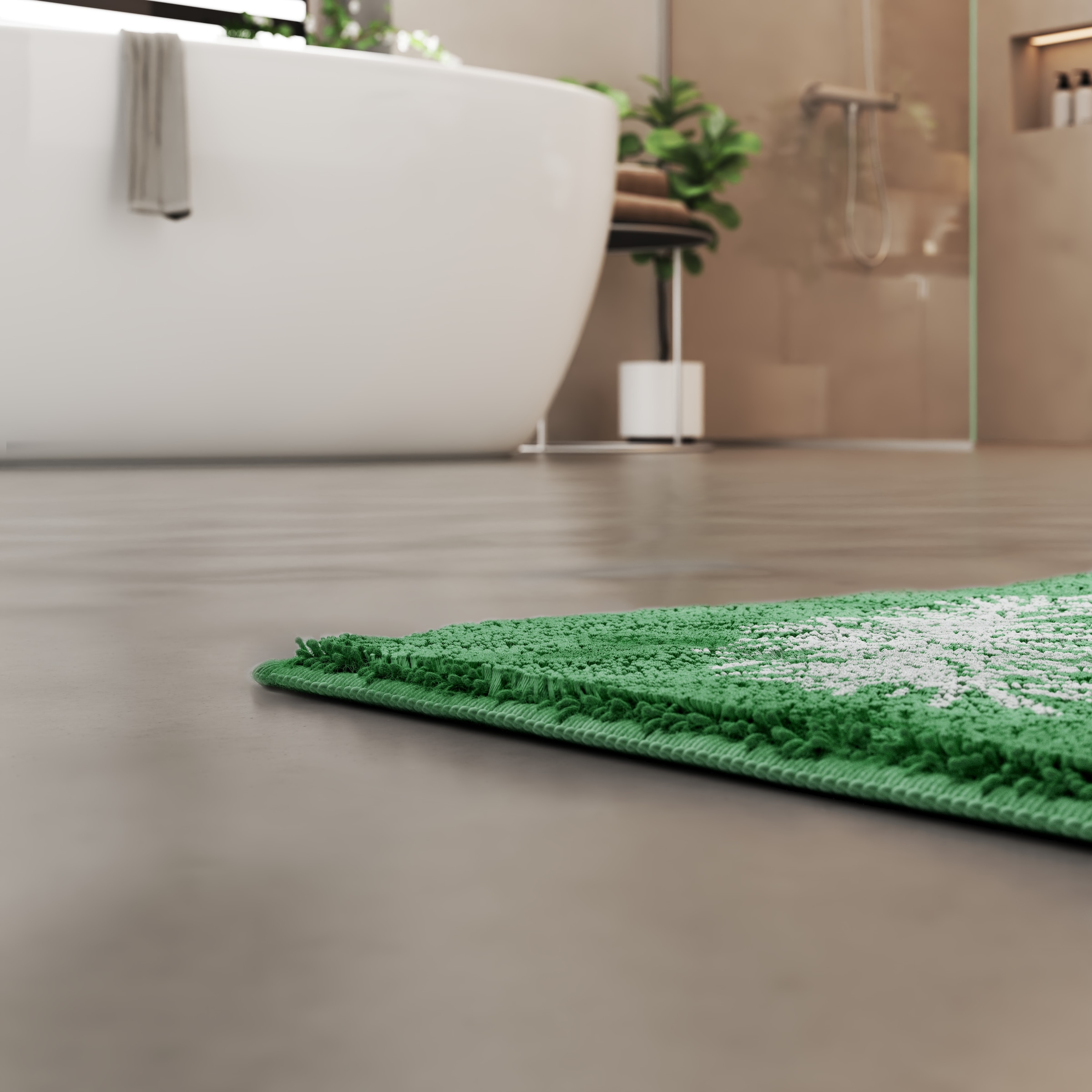Grund Badematte »Pusteblume, Badvorleger, Badezimmer Teppich, sehr weich«, rutschhemmend beschichtet, schnell trocknend-fussbodenheizungsgeeignet, weiche Haptik, auch als 2-teiliges Set erhältlich, Made in Europe