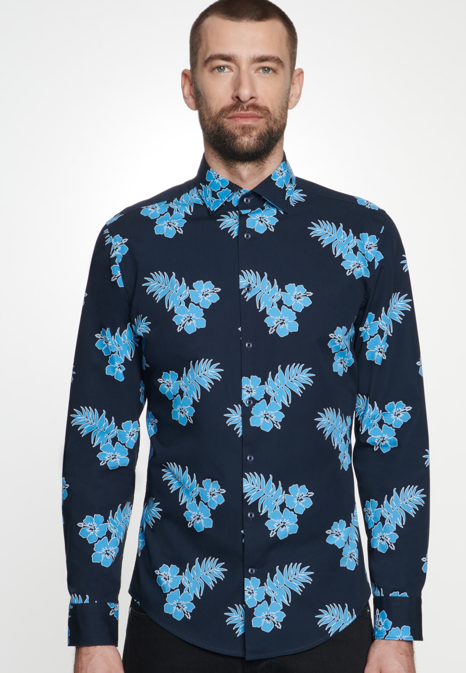 Image of seidensticker Businesshemd »Shaped«, Shaped Langarm Kentkragen Floral bei Ackermann Versand Schweiz