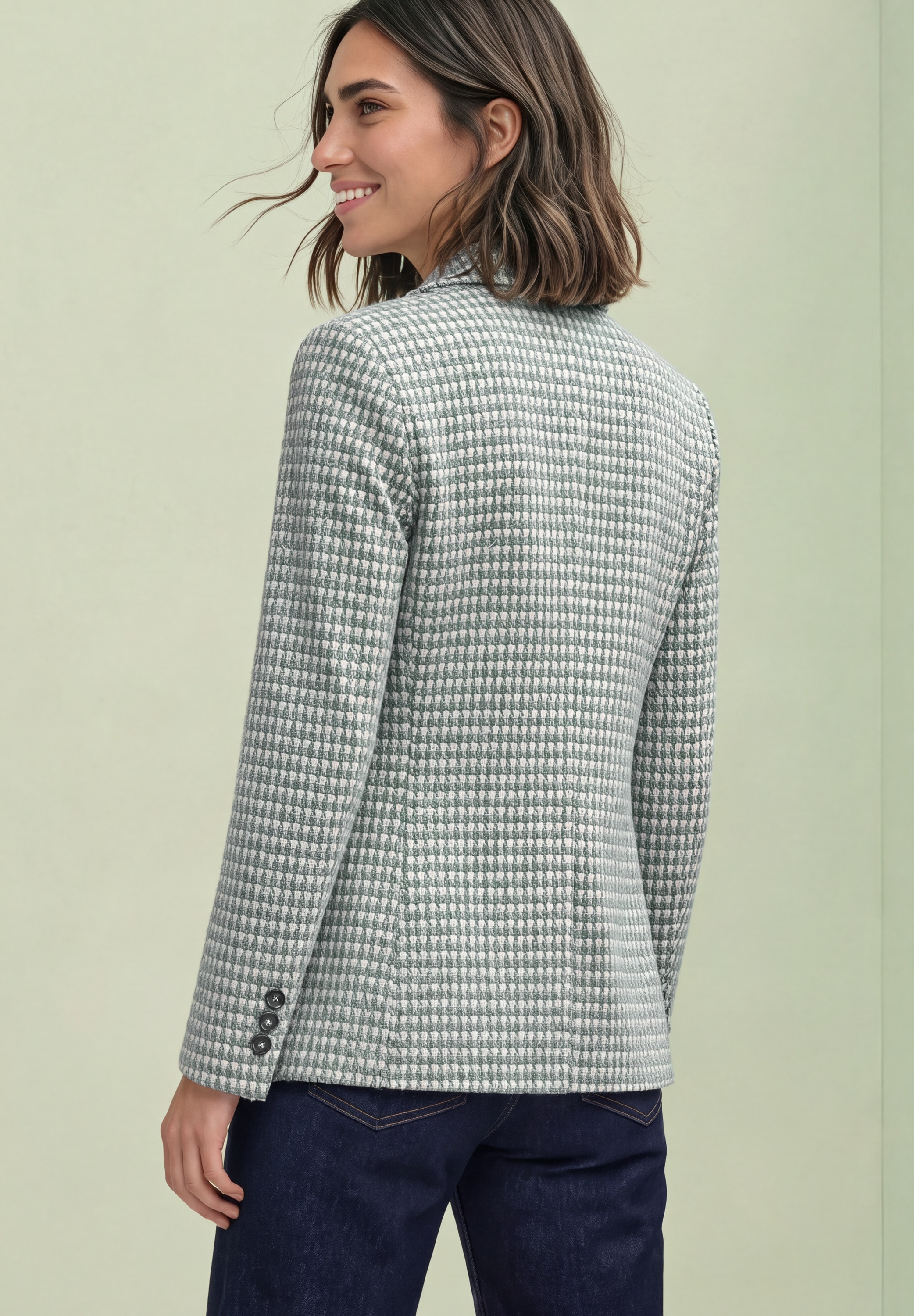 STREET ONE Blazer court blazer avec col à revers et motif