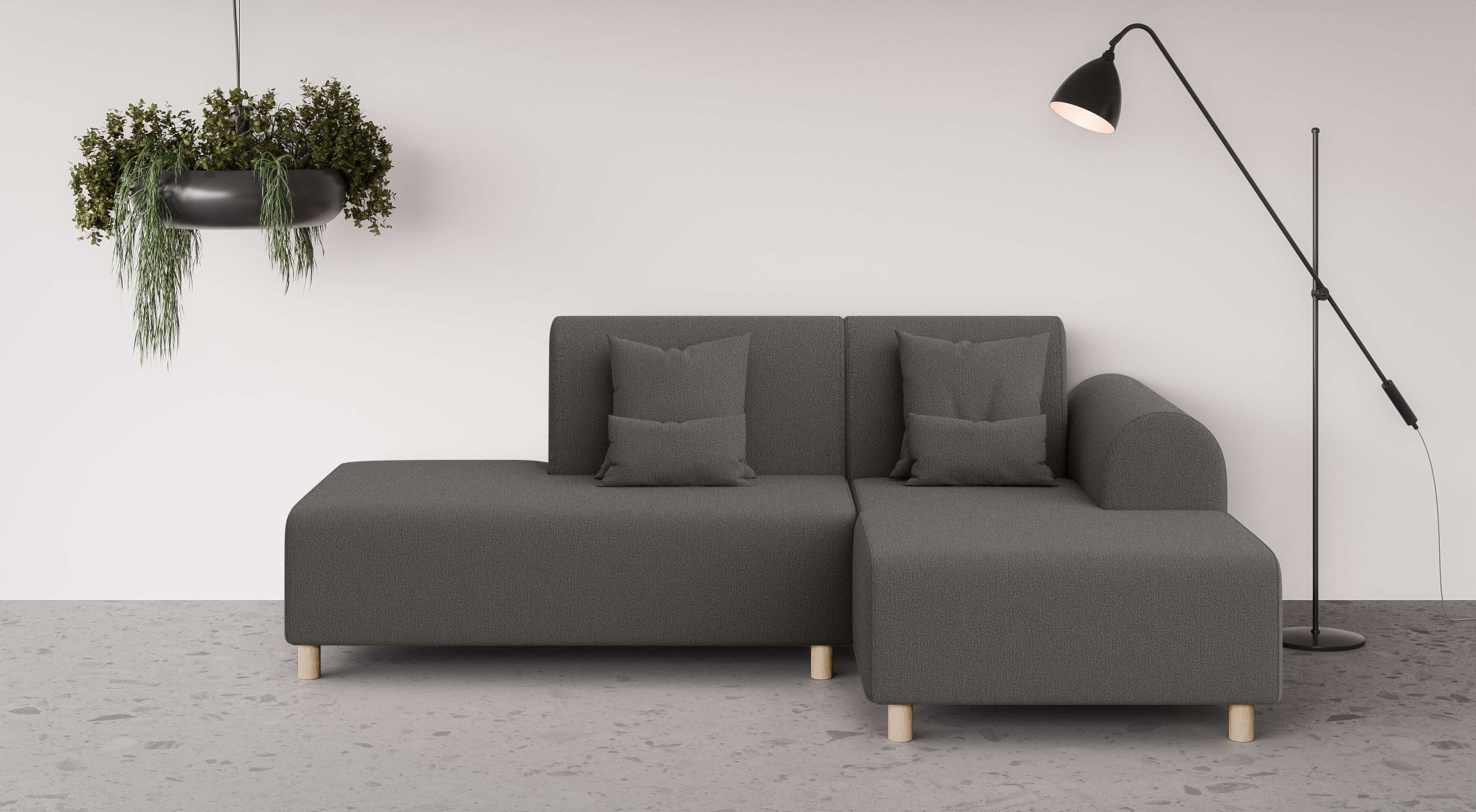 GOODproduct Canapé d'angle »Suyala« L-Form mit Hocker