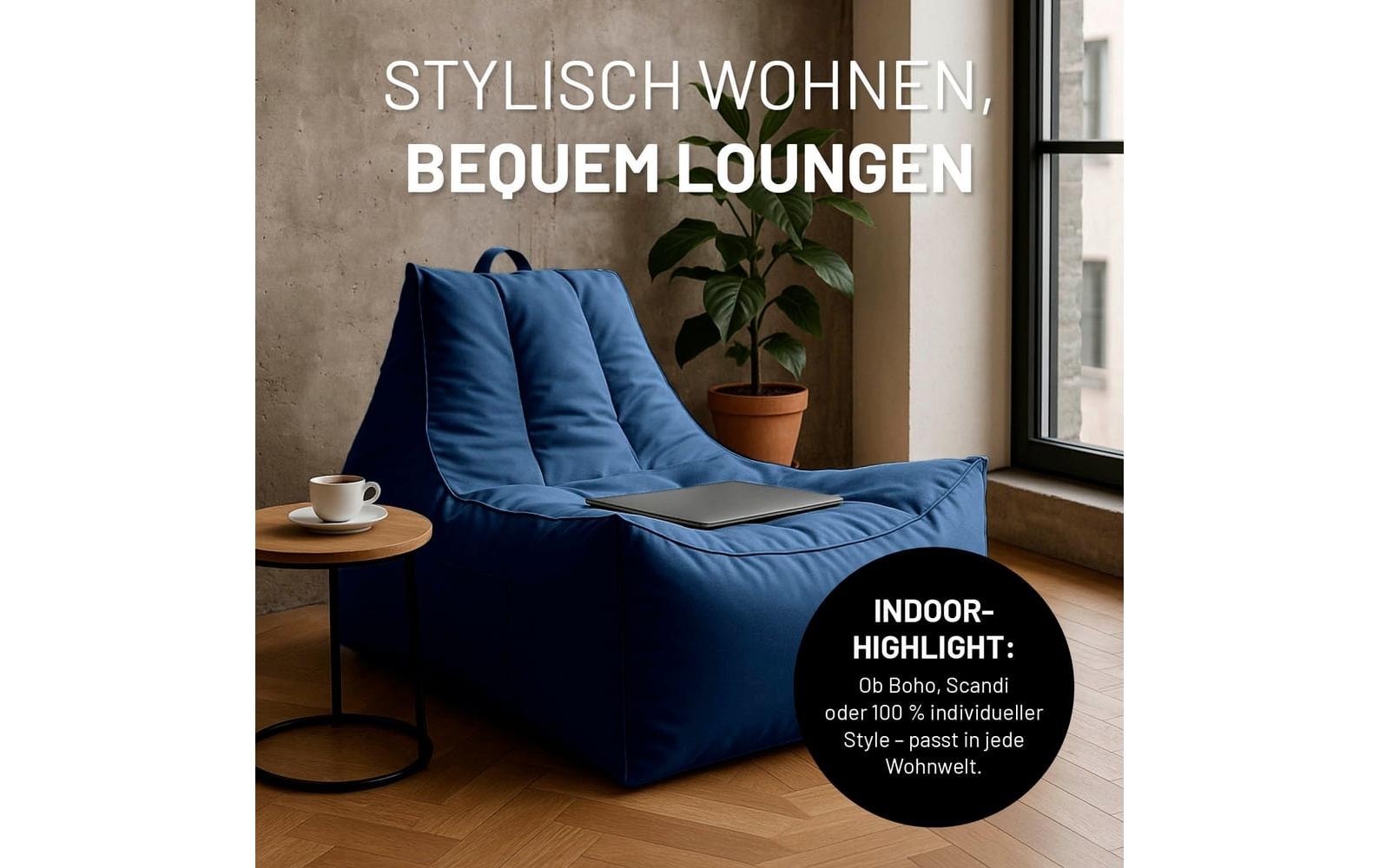 Lumaland Pouf »Lounge mit Flaschenhalter 380 l«