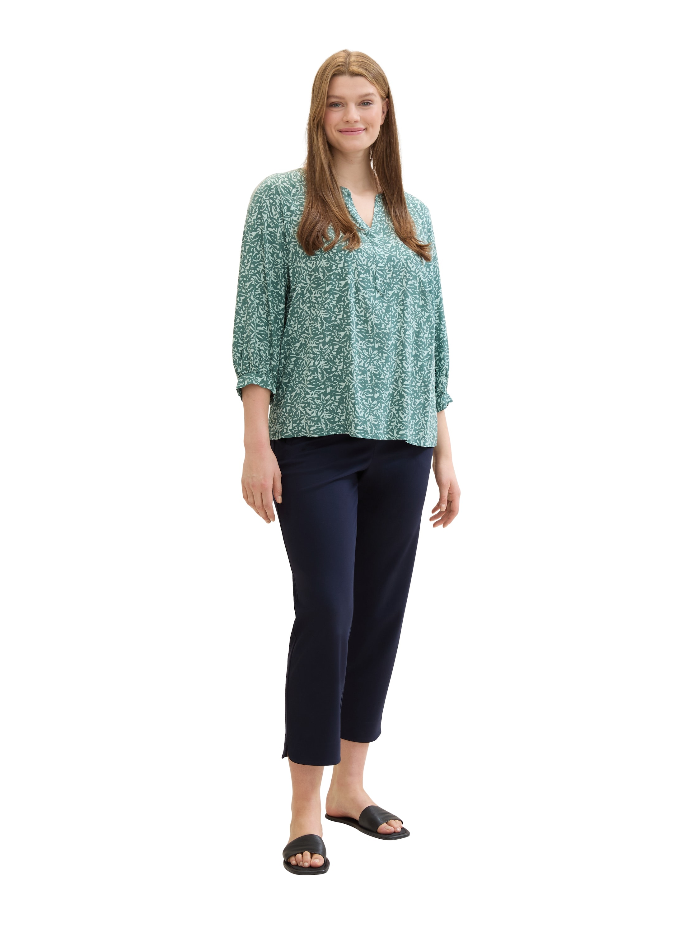 TOM TAILOR PLUS Druckbluse, mit floralem Muster und aus reiner Viskose