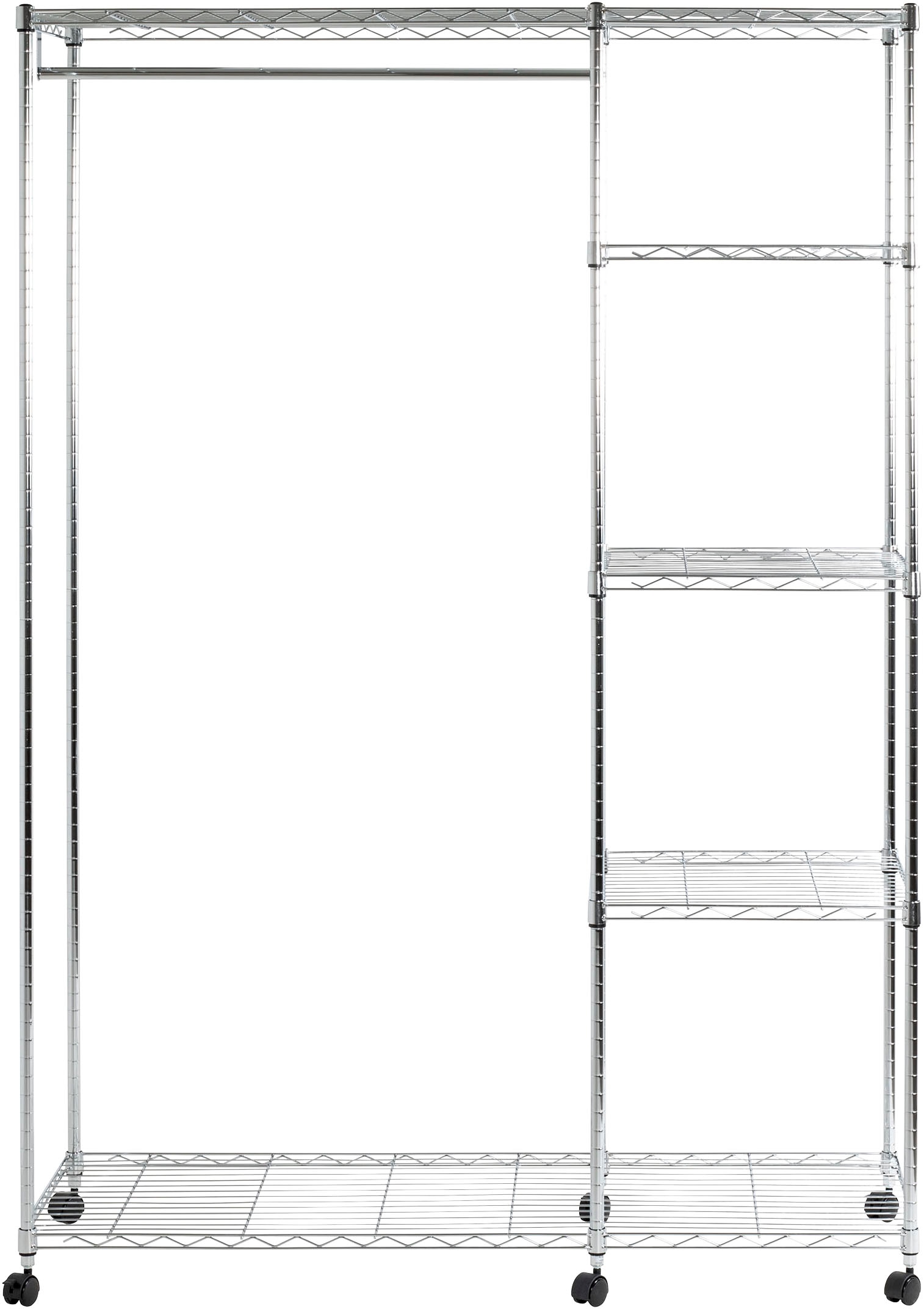 HAKU Porte-manteau »Garderobe, Garderobenständer, Kleiderständer auf Rollen, Kleiderwagen« rectangulaire - en métal argenté - L/P/H 123/45/181 cm
