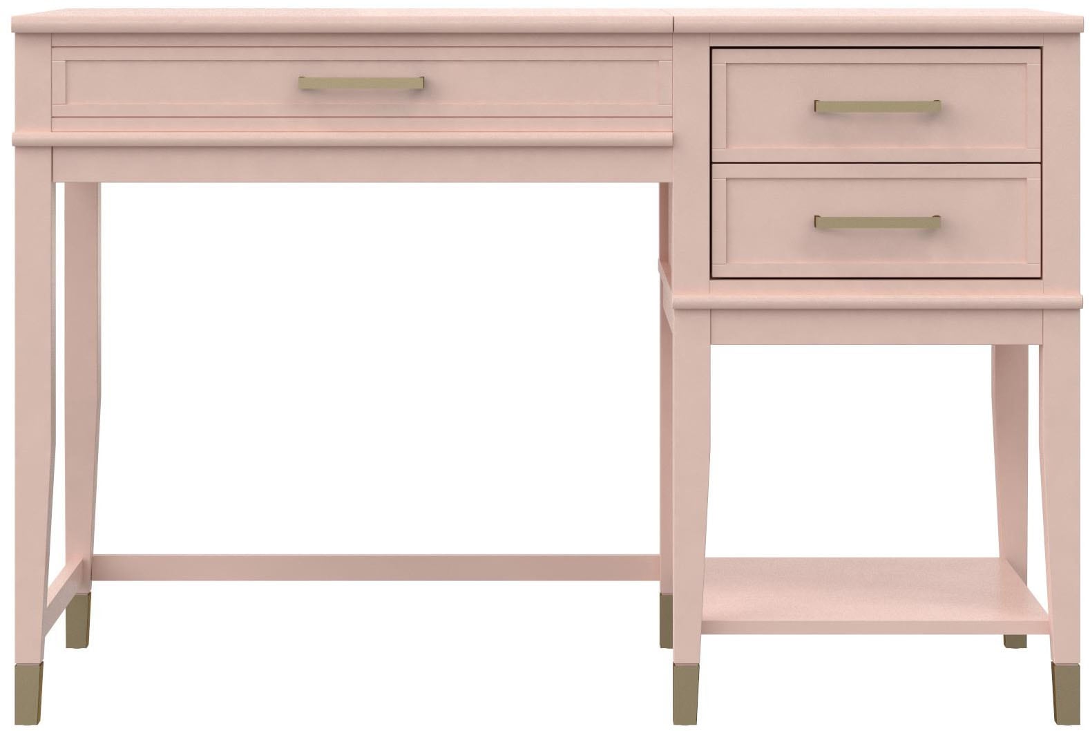 Image of Dorel Home Schreibtisch "Westerleigh" 1 Stk. tlg. höhenverstellbar, mit 2 Schublade, Beine Massivholz, Griffe aus Metall