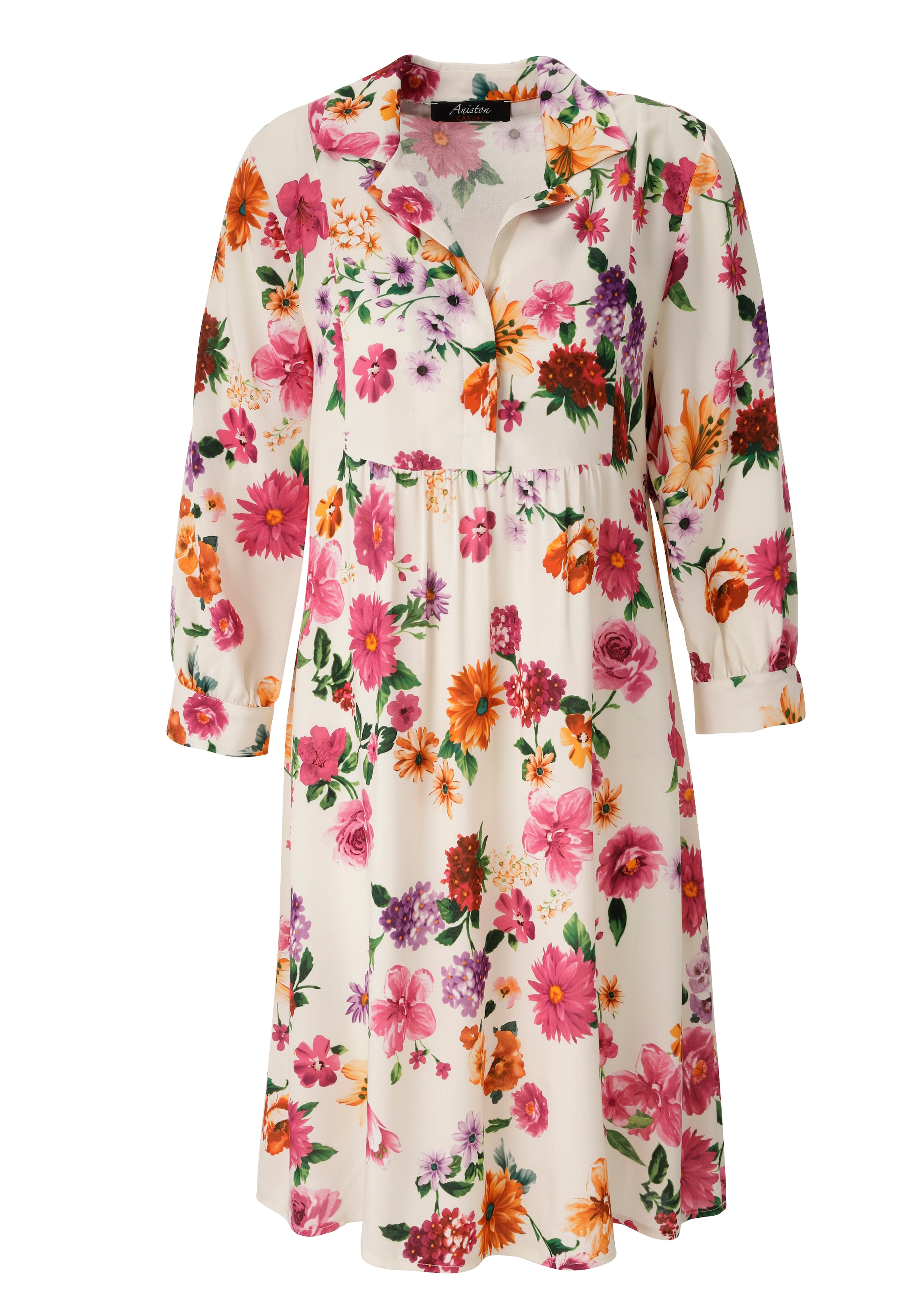 Aniston CASUAL Robe chemisier mit romantischen Blumendruck - jedes Teil ein Unikat - NEUE KOLLEKTION