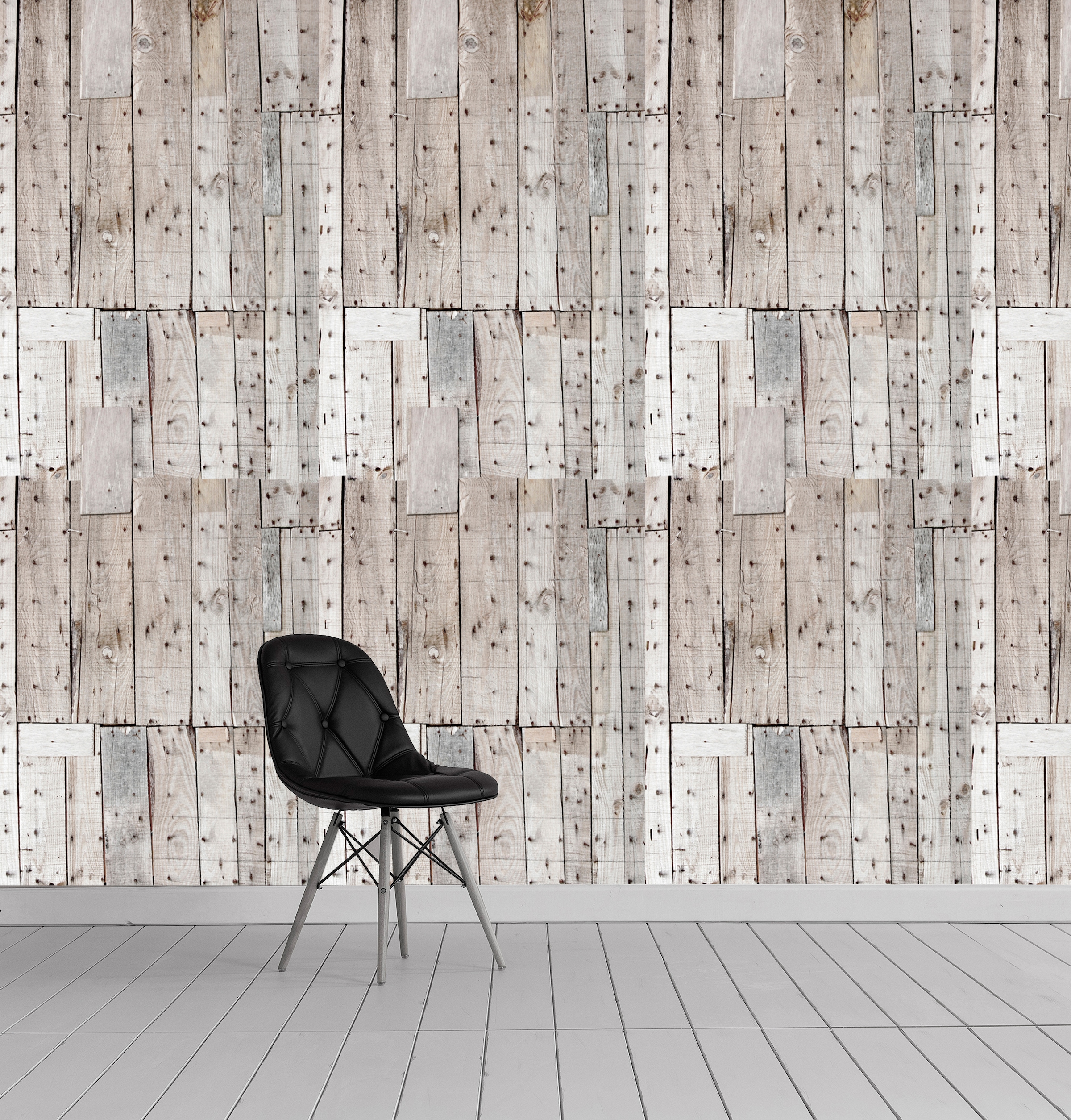 queence Vinyltapete »Fenyra«, bedruckt-Motiv-gemustert-Holz-Retro, 90x250cm, selbstklebend, kinderleichte Anbringung, Sticker