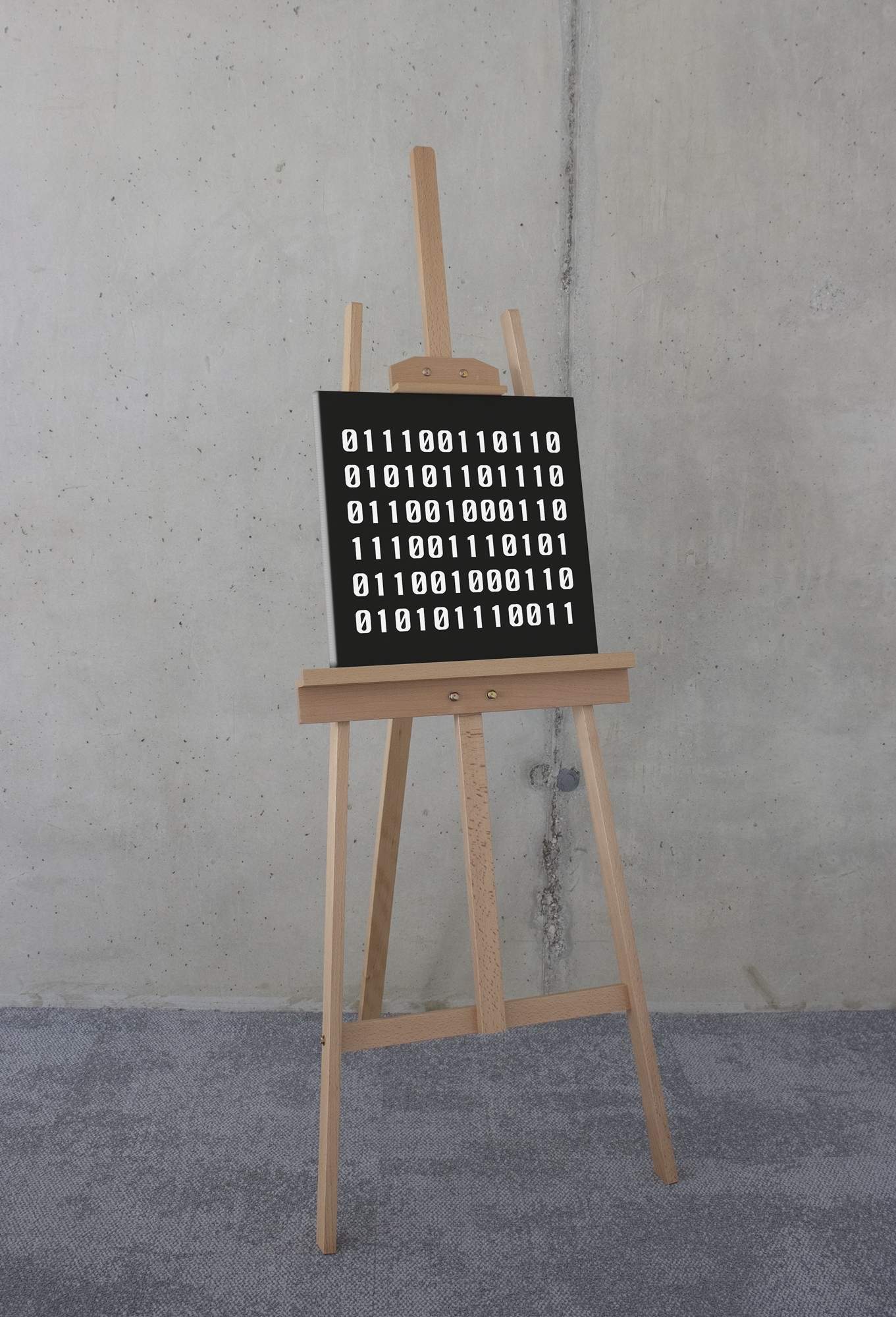 Komar Leinwandbild »Typo Naughty Binary - Grösse 40 x 40 cm«, Natur, (1 St.), Keilrahmenbild mi Echtholzrahmen