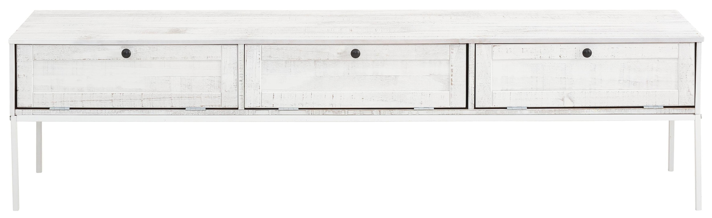 Home affaire Lowboard »Freya«, mit 3 Klappen, Metallgriffen, aus Massivholz, Breite 175 cm