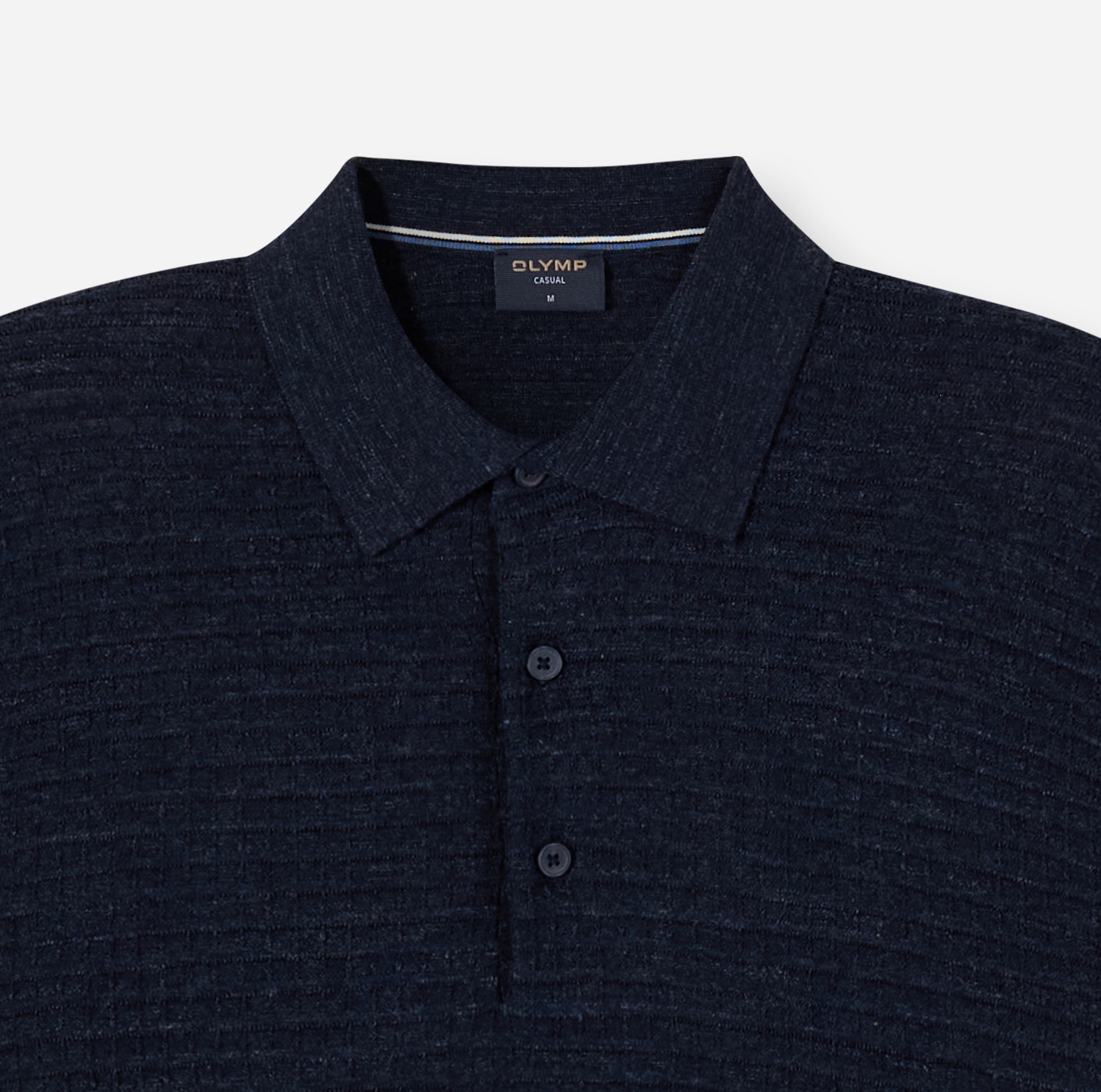 OLYMP Pull à col polo strukturiert, normale Passform