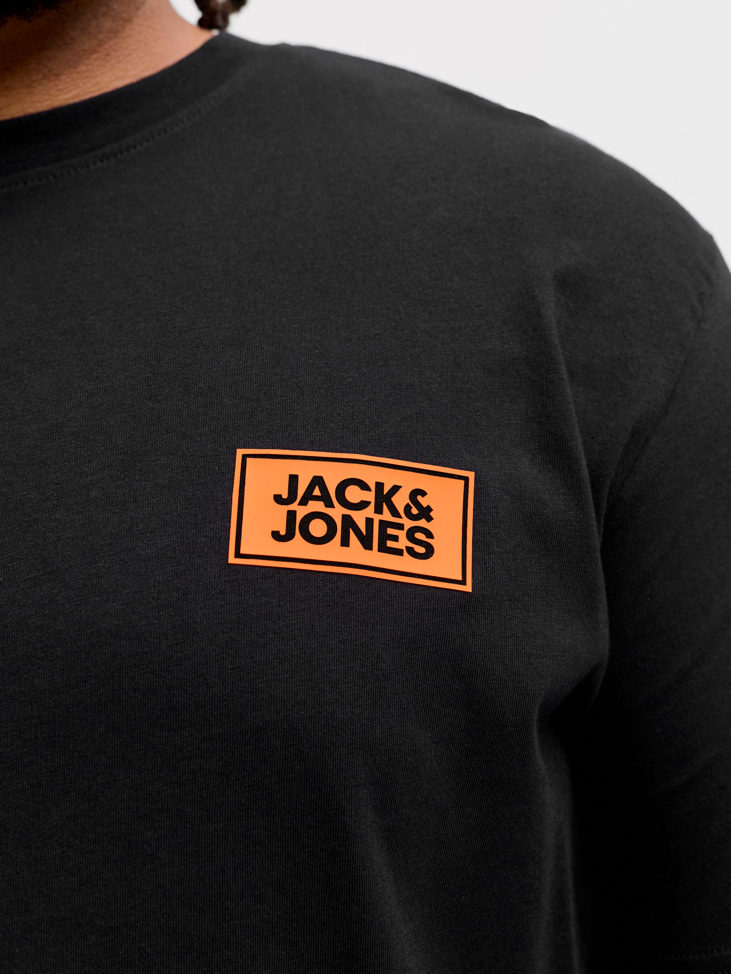 Jack & Jones PlusSize Rundhalsshirt »JJRUSH TEE SS CREW NECK SN PLS« Baumwolle, regular fit