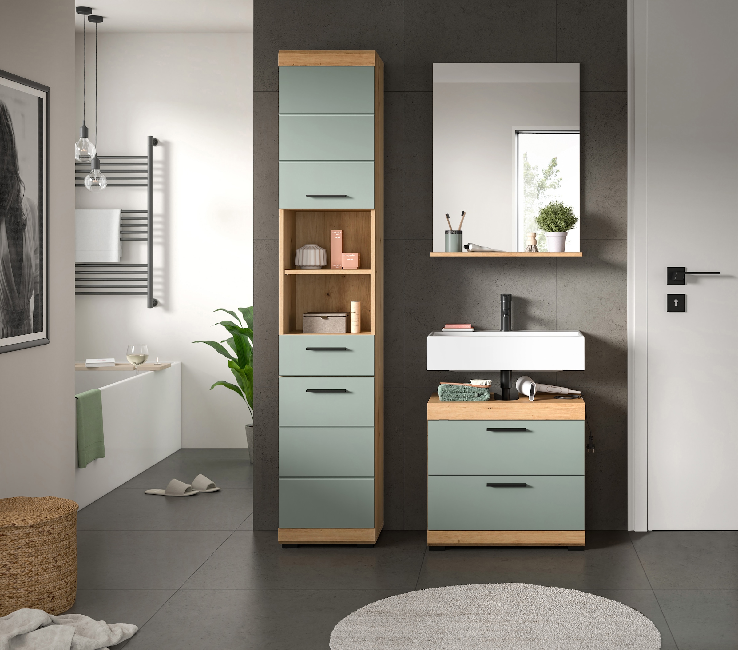 welltime Badmöbel-Set »Siena, 3 teilig, bestehend aus:« Set, TOPSELLER!, 3 Stk. tlg.