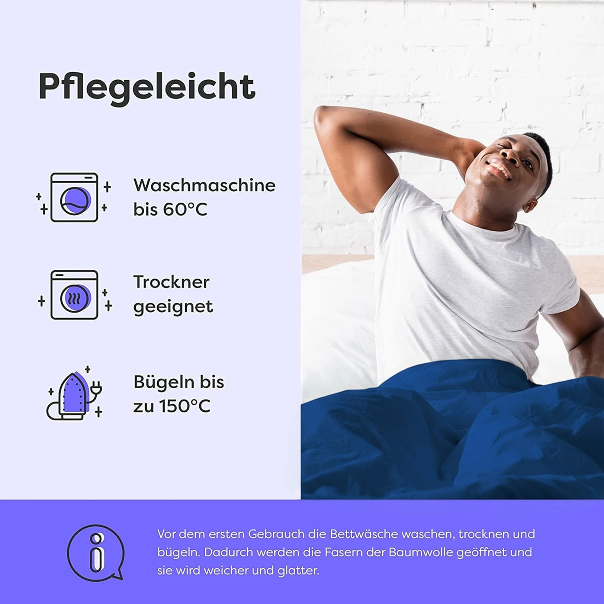 Wolkenfeld Bettwäsche »Renforcé Bettwäsche Baumwolle - Natürlich weiches Schlafgefühl« 2 tlg. 135x200 cm, 155x220 & Übergrössen I inkl. Kissenbezüge 80x80 I uni