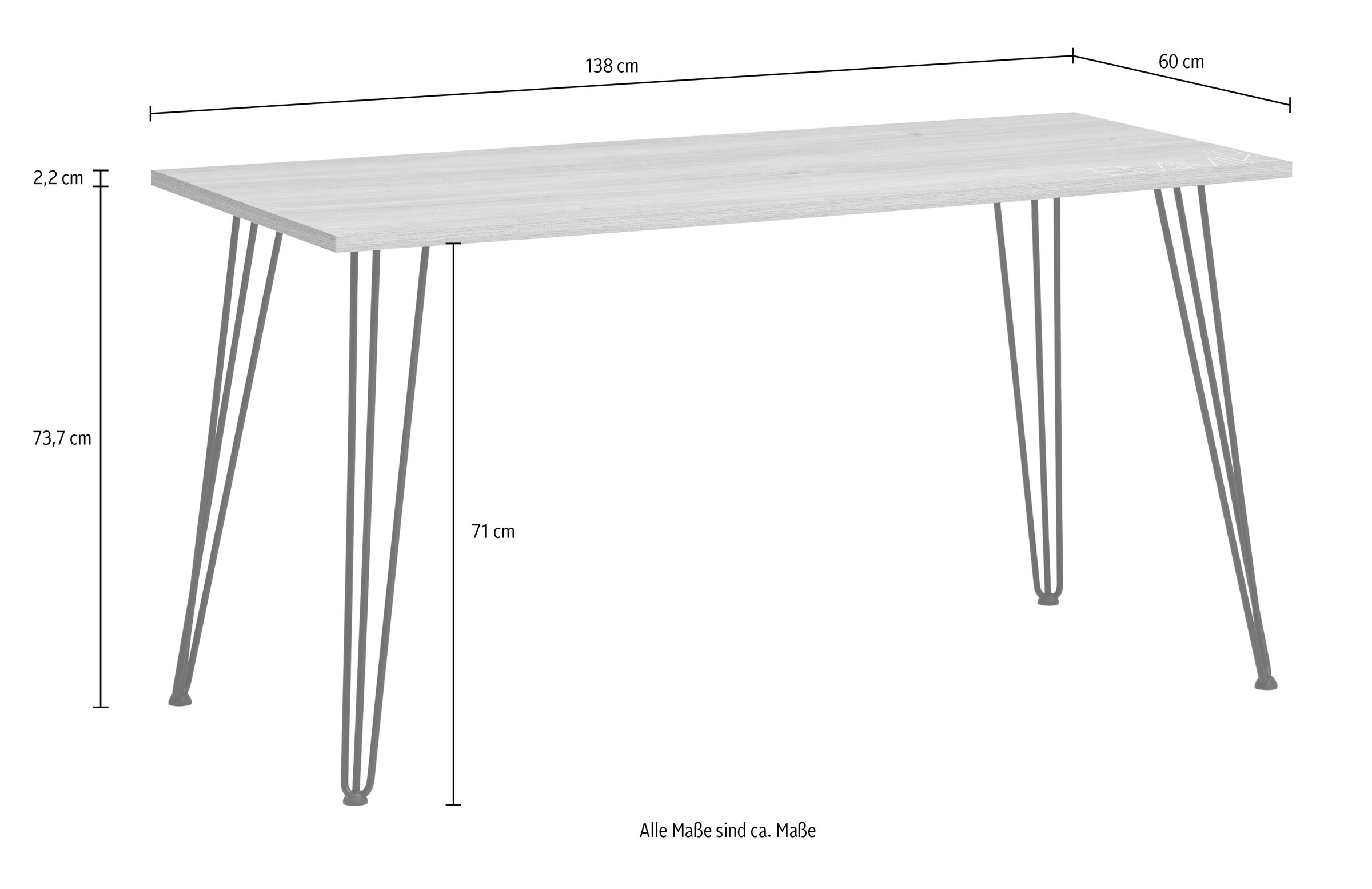 Schildmeyer Schreibtisch »Emmik, Breite 138 cm, klassisch, zeitlos, schick« 2 Stk. tlg. Made in Germany