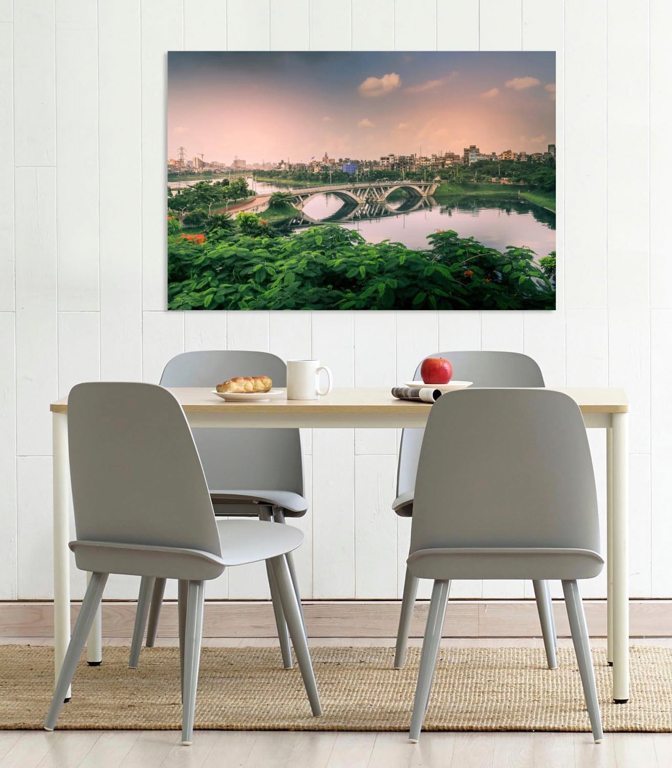 queence Acrylglasbild »Brücke« Brücken | Himmel | Pflanzen Fine Art-Print in Galeriequalität
