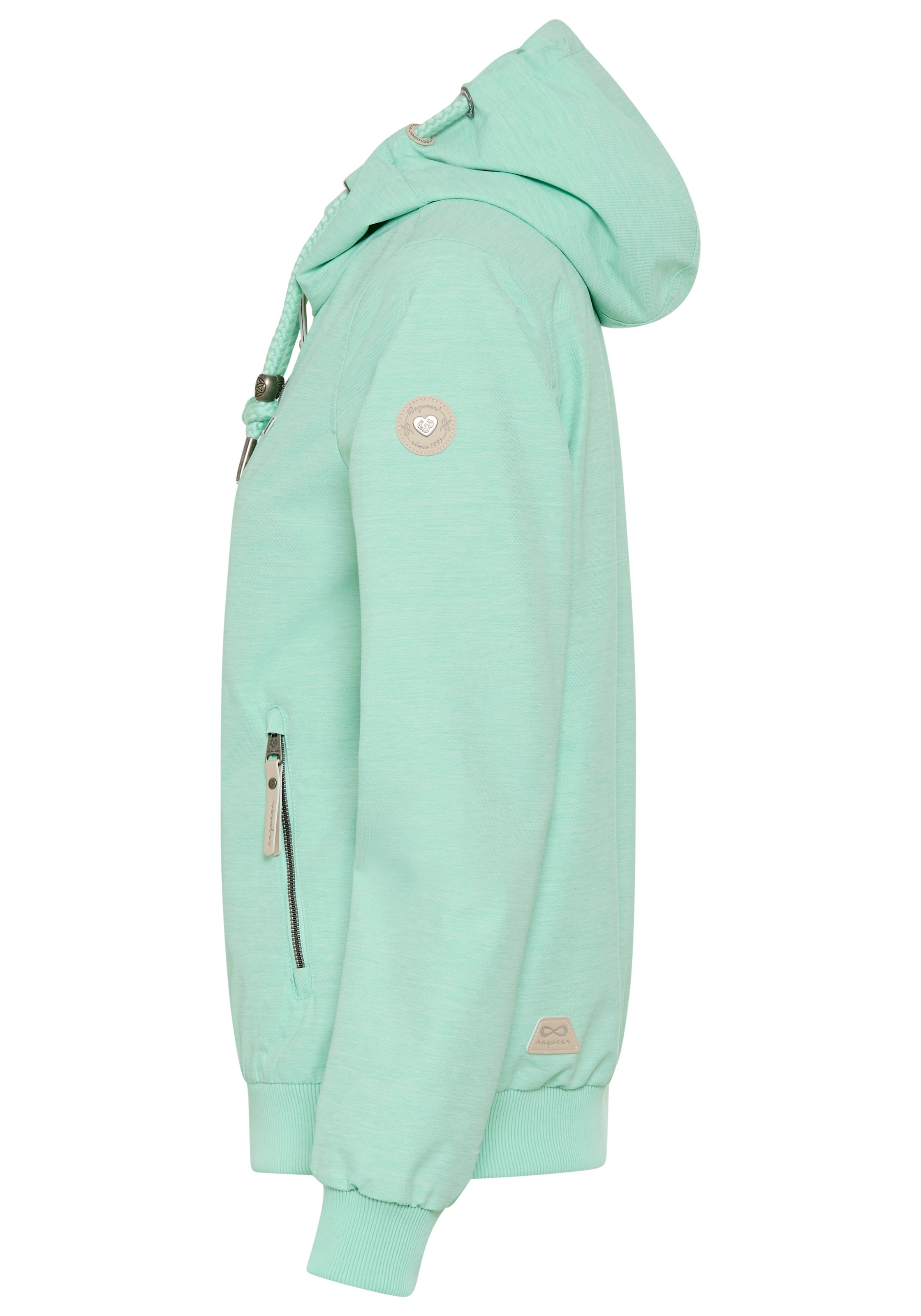 Ragwear Outdoorjacke »NUGGIE O« mit Kapuze hüftlanger Schnitt, hochschliessender Kragen, mit Reissverschluss