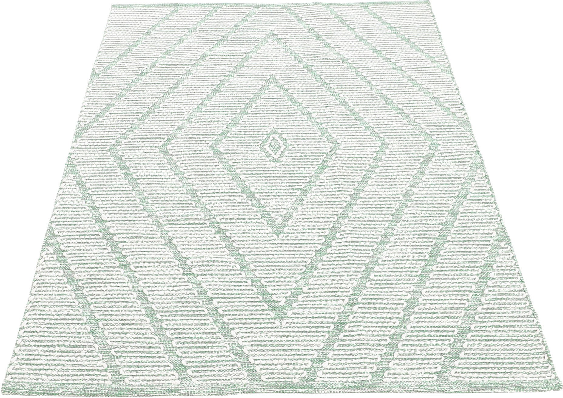 carpetfine Teppich »Kelim Durry«, rechteckig, Handweb, geometrisch, Hoch-Tief  Effekt, handgewebt, reine Baumwolle günstig kaufen