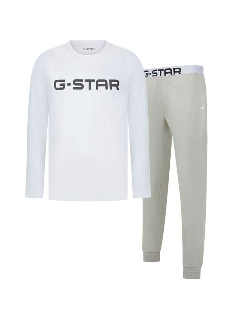 Image of G-STAR Pyjama "STONE, LONG SLEEVE T-SHIRT & CUFFED PANTS SLEEP SET" Set, 2 tlg. in elastischer Baumwoll-Qualität, Regular Fit