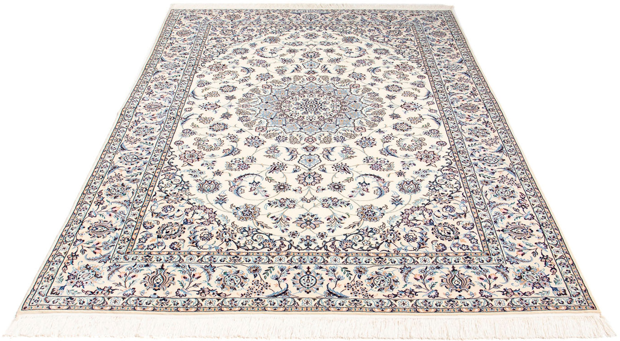 Image of morgenland Orientteppich »Perser - Nain - Premium - 228 x 151 cm - beige«, rechteckig, 6 mm Höhe, Wohnzimmer, Handgeknüpft, Einzelstück mit Zertifikat bei Ackermann Versand Schweiz