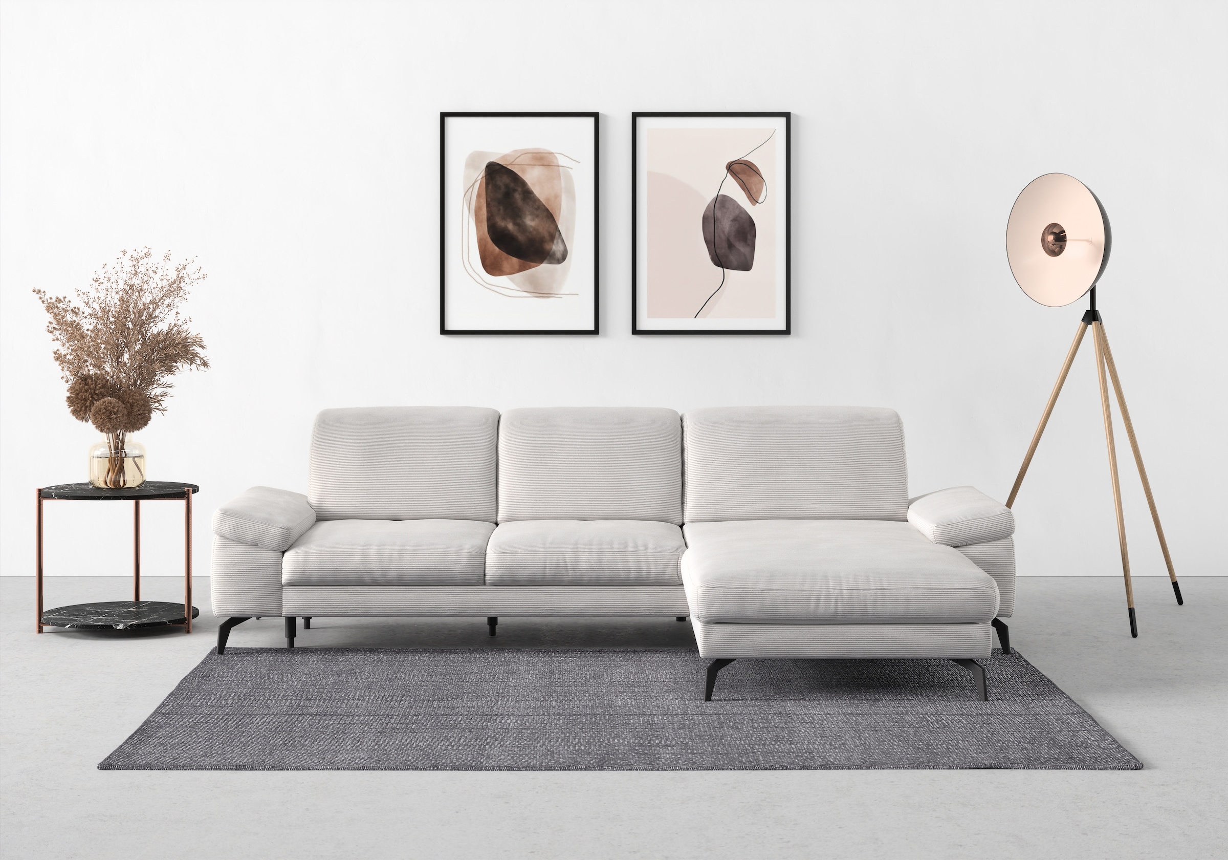 sit&more »Cabana L-Form« Recamiere, wahlweise mit Sitztiefen-, Armlehnen- und Kopfteilfunktion