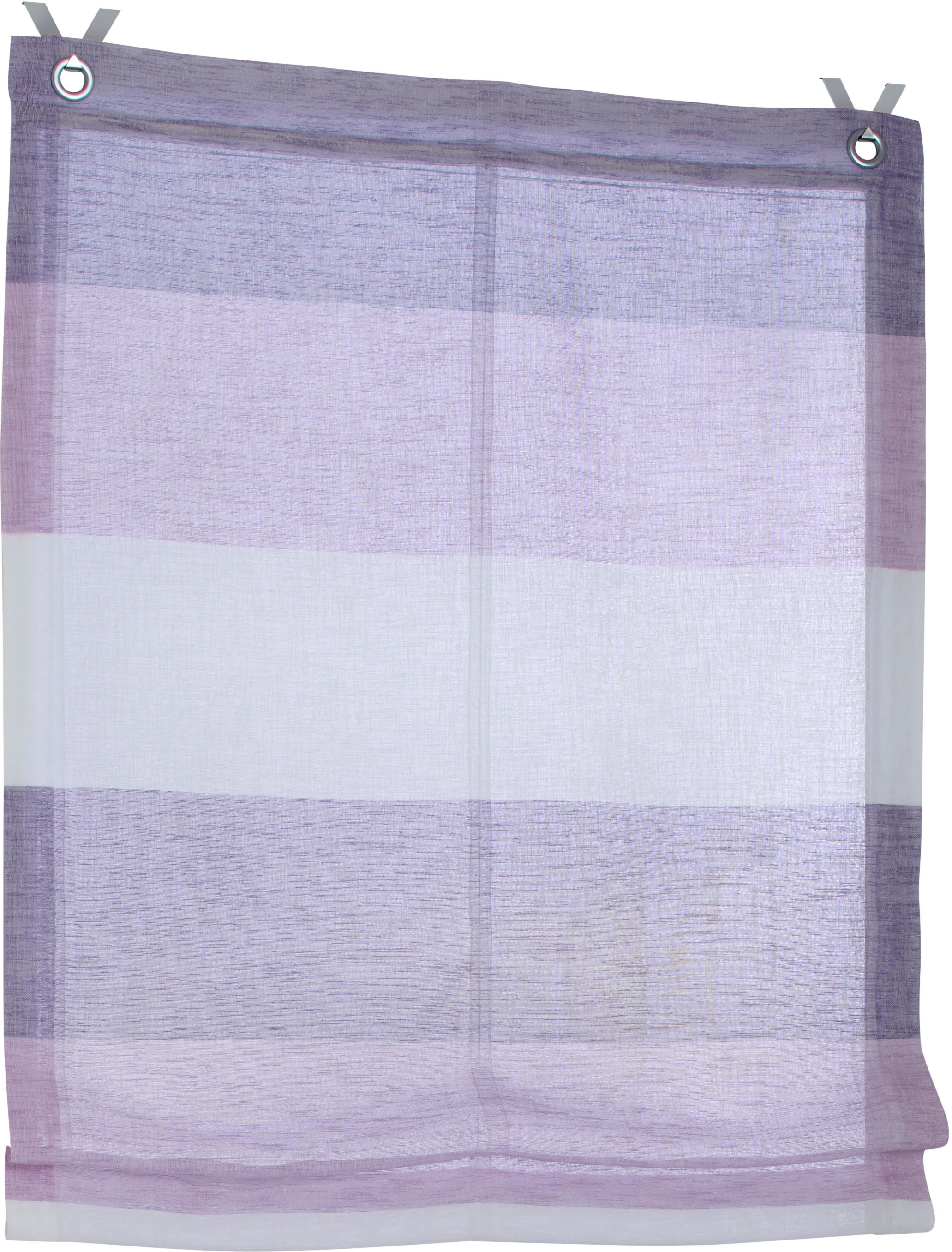 Image of Kutti Raffrollo "Marit" mit Hakenaufhängung ohne Bohren halbtransparent, Polyester, Hakenaufhängung