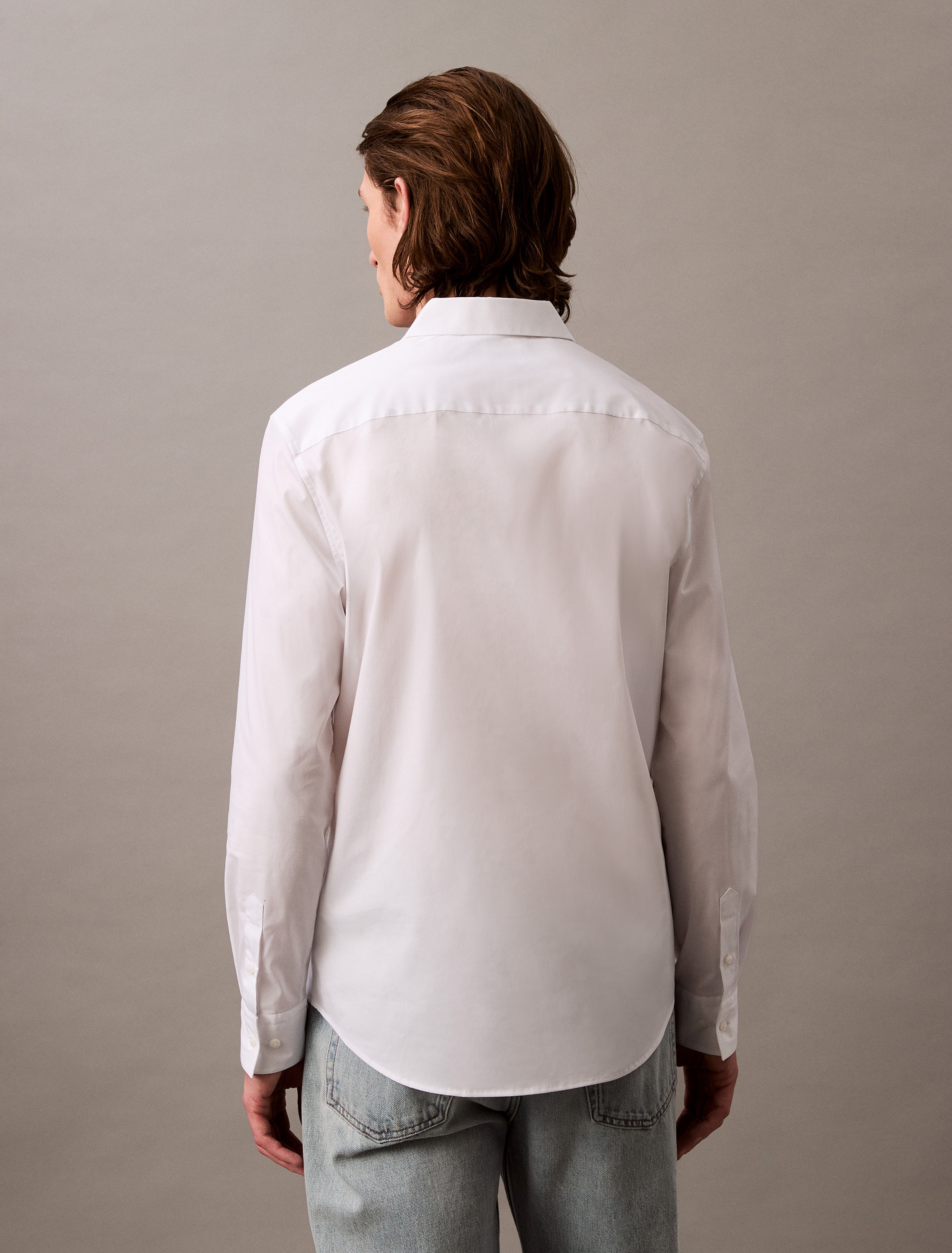 Calvin Klein Langarmhemd »LS SOLID STRETCH SLIM SHIRT«, in Unifarbe