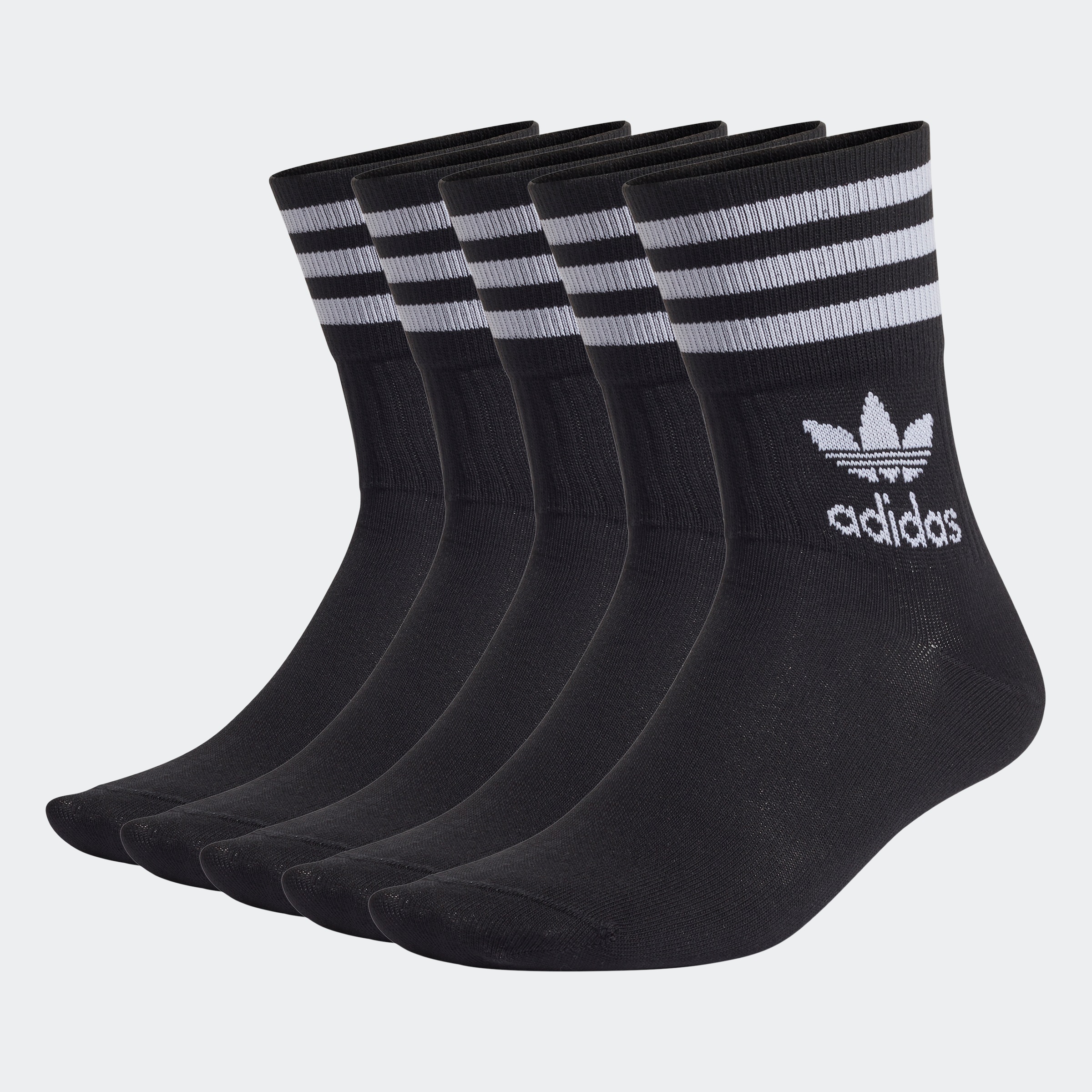 Image of adidas Performance Sportsocken »MID-CUT CREW SOCKEN, 5 PAAR«, (5 Paar), mit klassischem Label und Streifen bei Ackermann Versand Schweiz