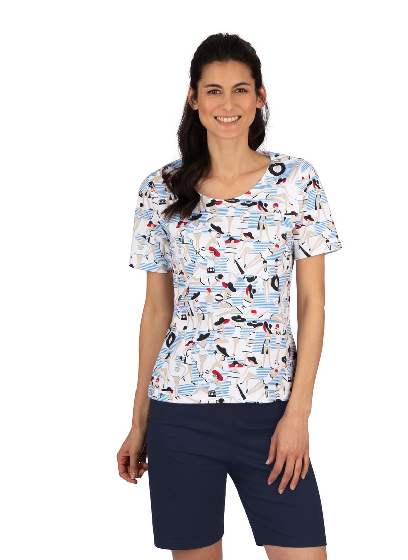 Image of Trigema Schlafanzug, mit weitem Ausschnitt und Muster bei Ackermann Versand Schweiz