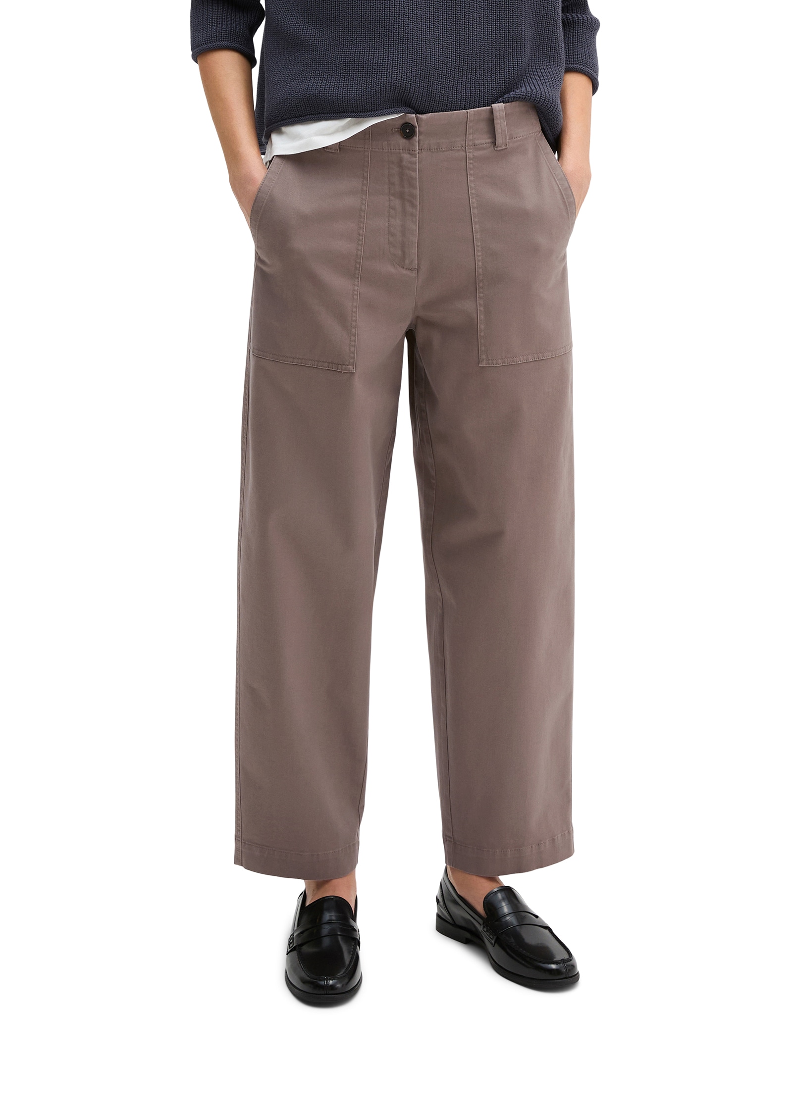 Image of Marc OPolo Stoffhose Barrel Pants aus Brushed Cotton Twill