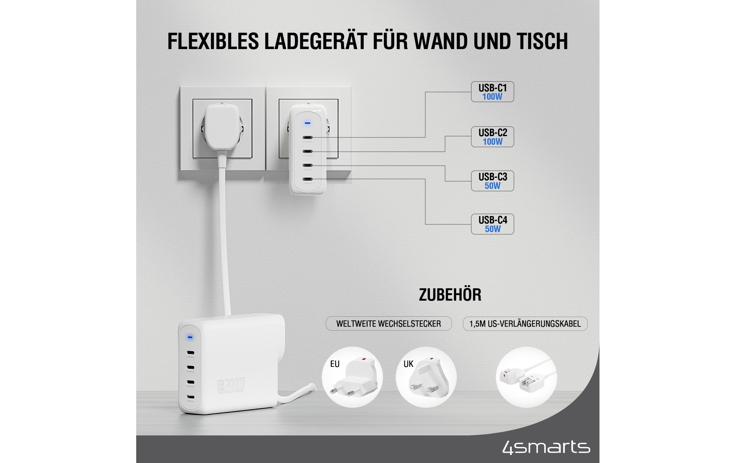 4smarts USB-Ladegerät »Flex Pro Weiss«