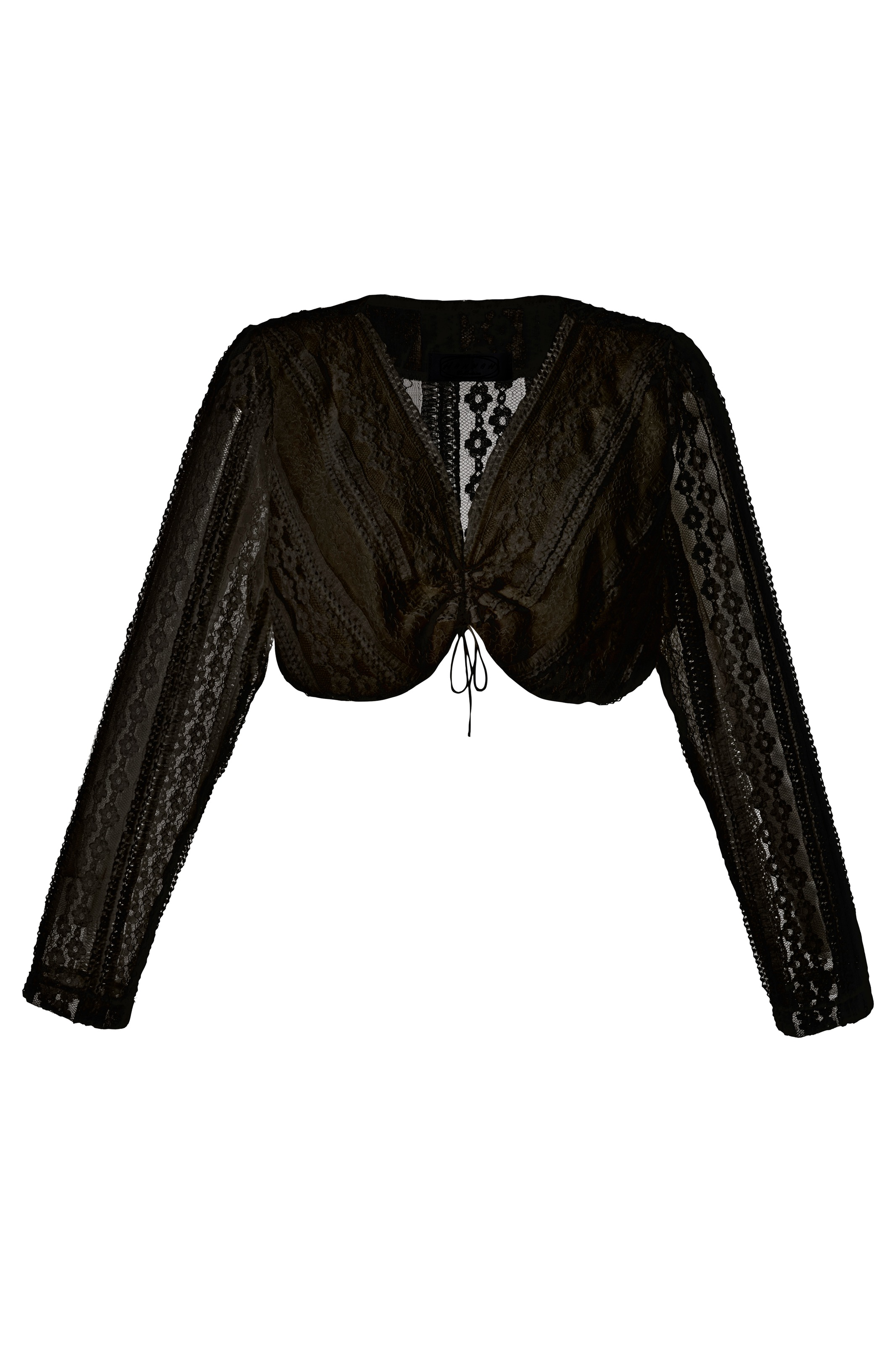 Dirndlbluse mit transparentem Spitzenärmel