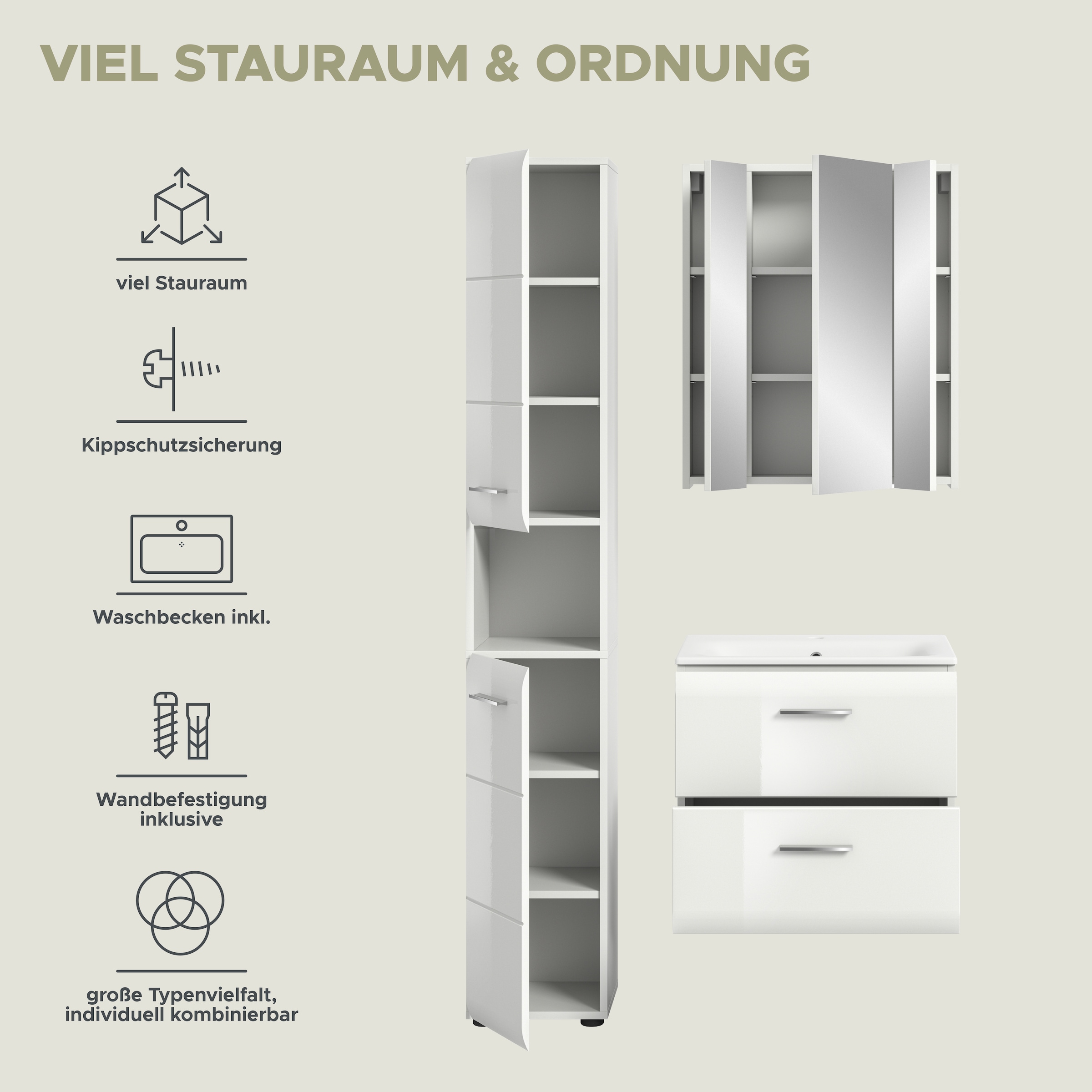 INOSIGN Ensemble de salle de bains Set, 4 cuis tlg.