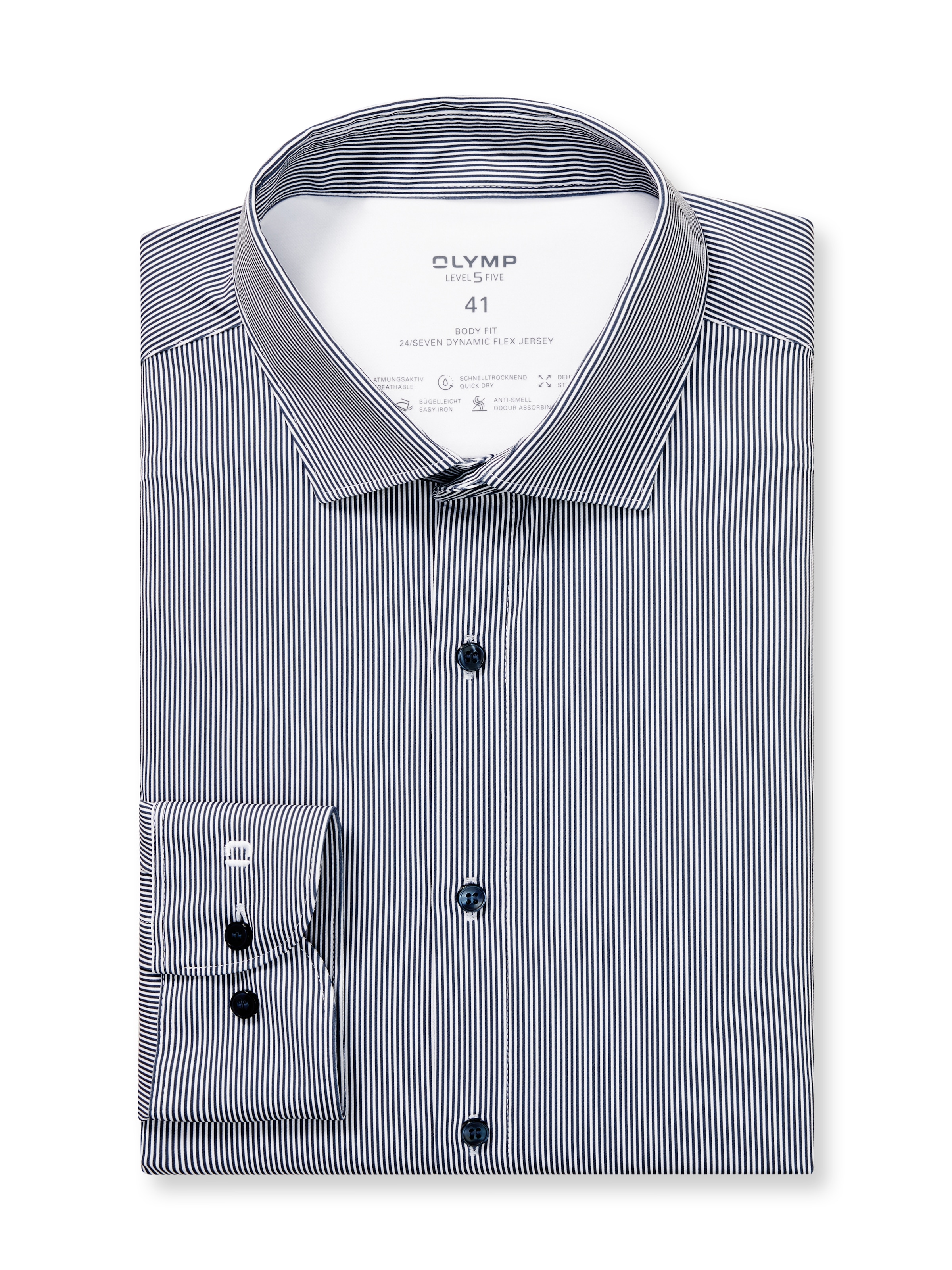 OLYMP Chemise à manches longues »Level Five 24/Seven« Businesshemd, body fit, Modern Kentkragen, bügelleicht