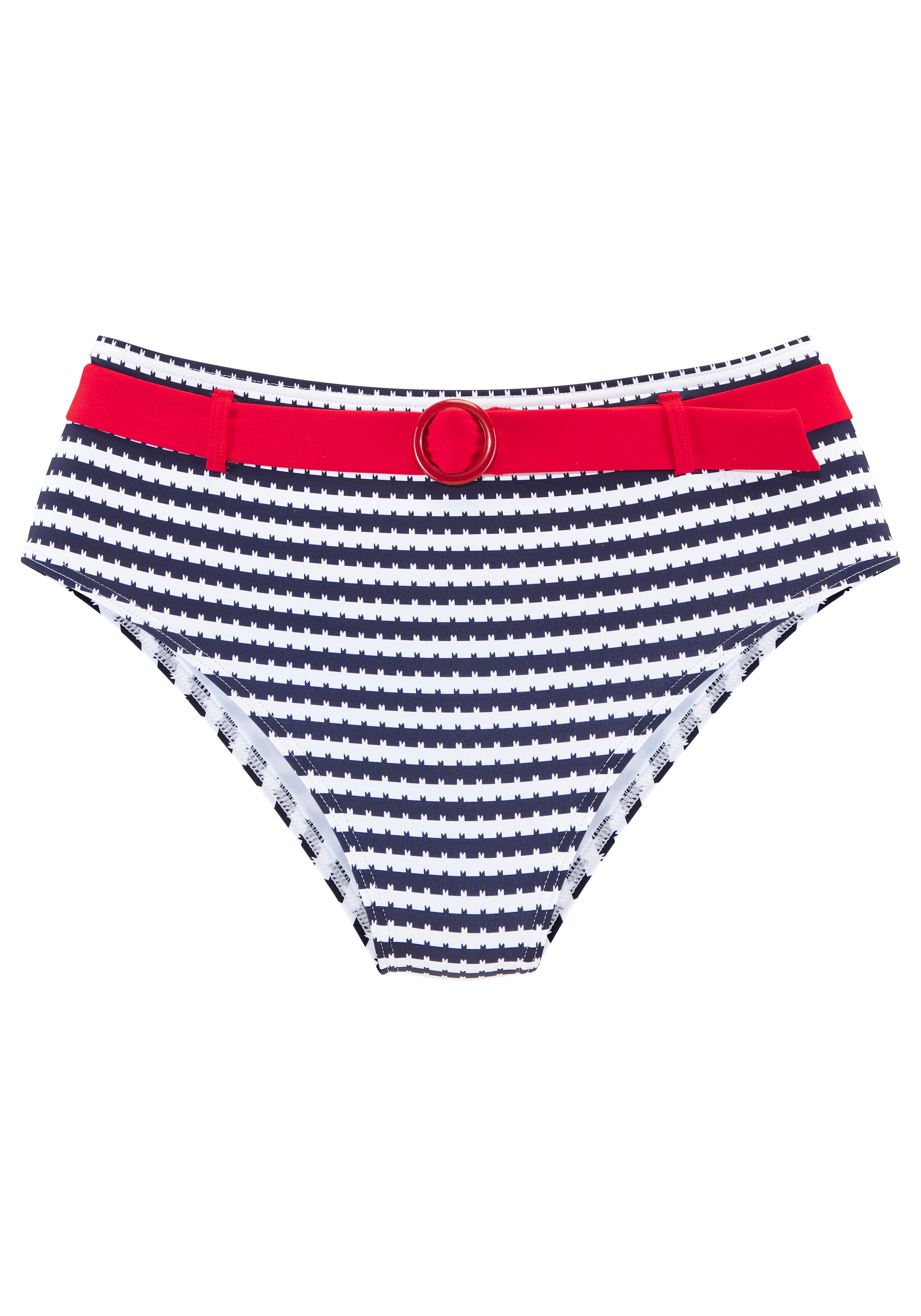 s.Oliver Pantalon de bikini taille haute »Elain« mit Gürtel und Zierring