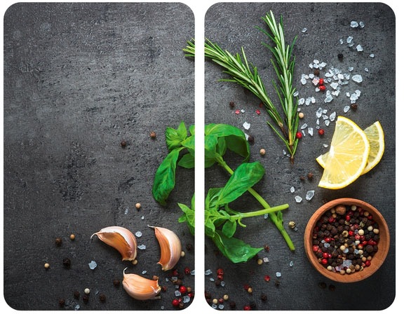 Image of WENKO Herd-Abdeckplatte »Kräuter«, (Set, 2 tlg.), für alle Herdarten, 52x30 cm bei Ackermann Versand Schweiz