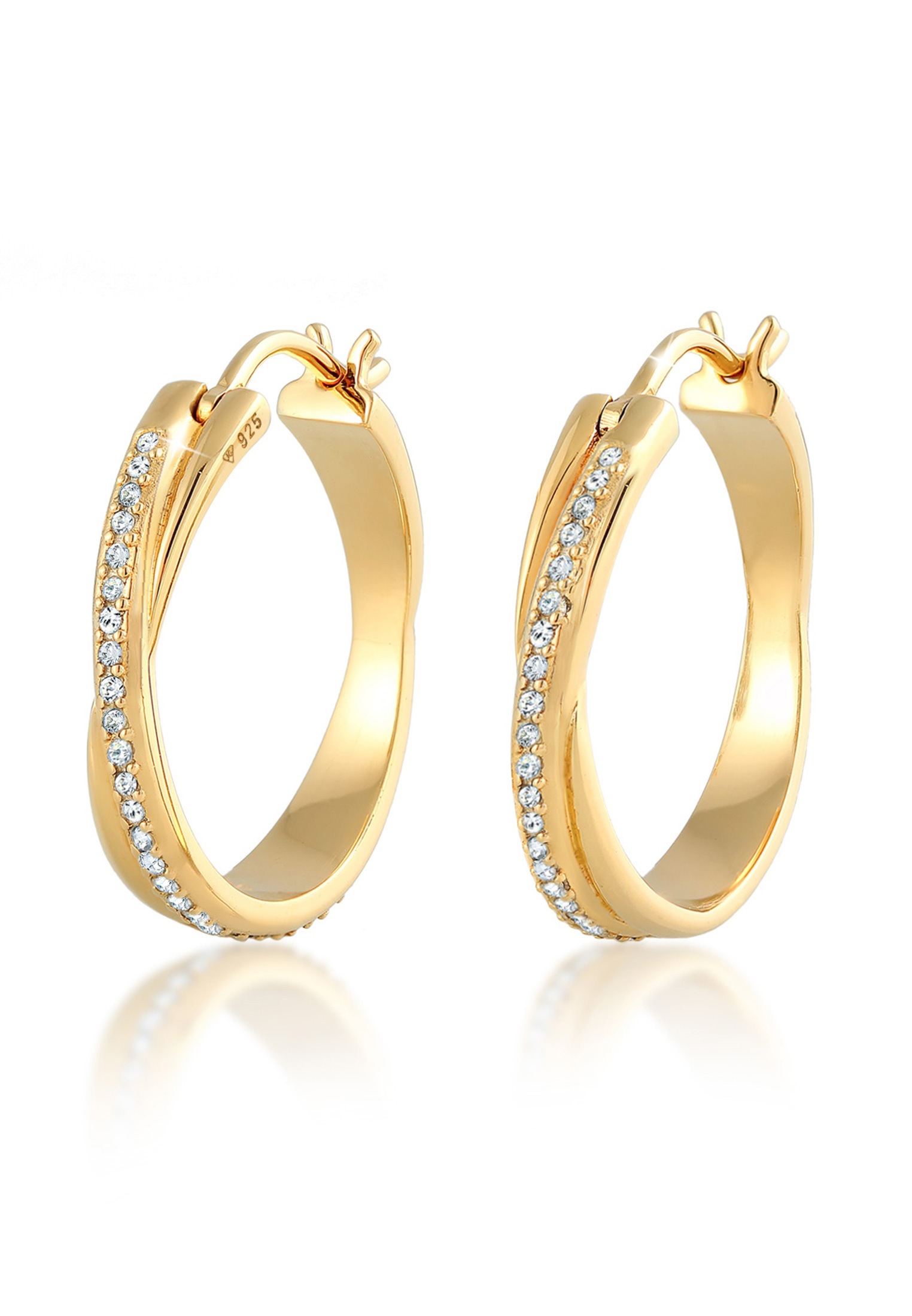 Image of Elli Paar Creolen »Creole Verschlungen Kristall 925 Silberfarben« bei Ackermann Versand Schweiz