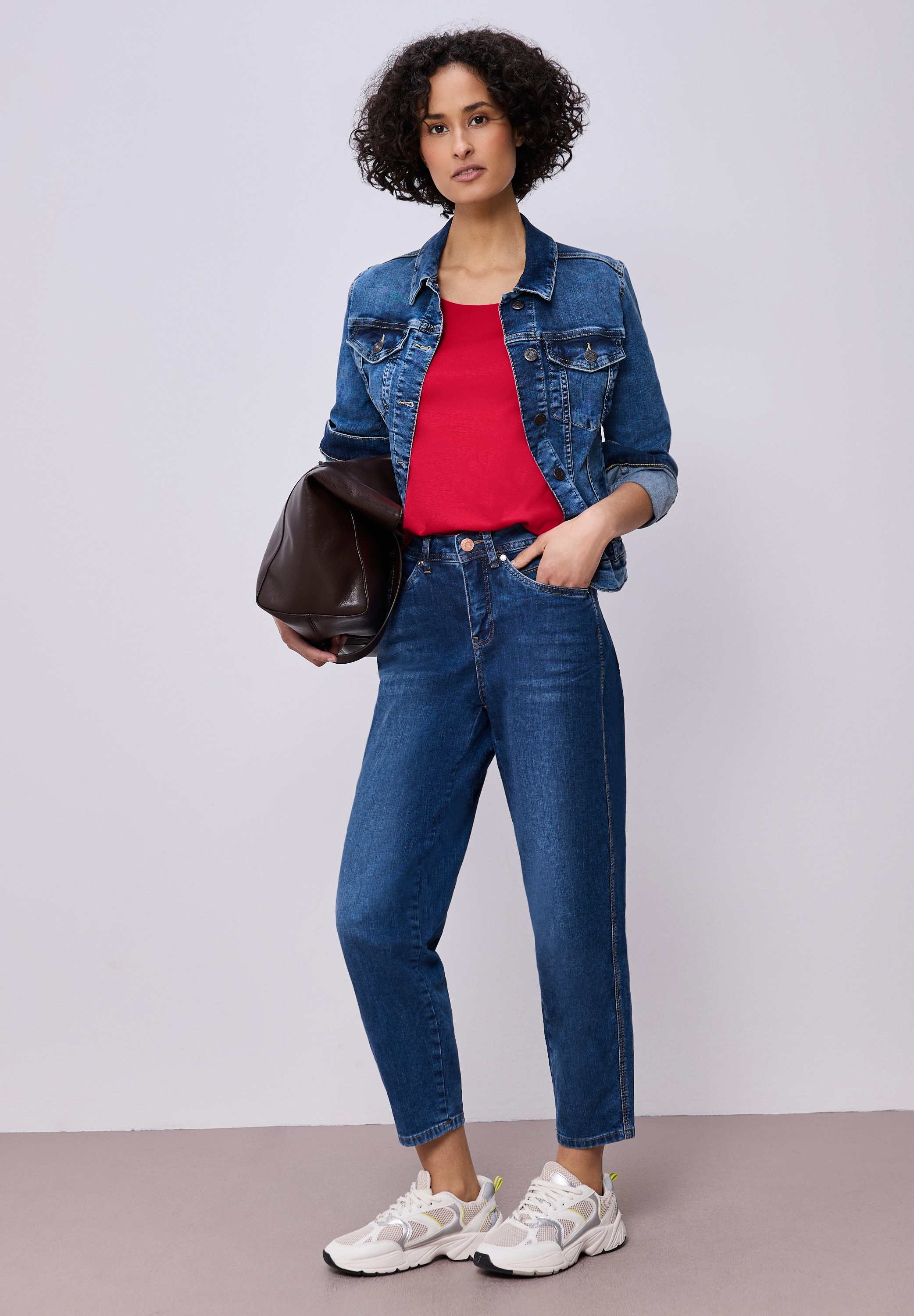 STREET ONE T-shirt à manches 3/4 »Style Pania« in Unifarbe