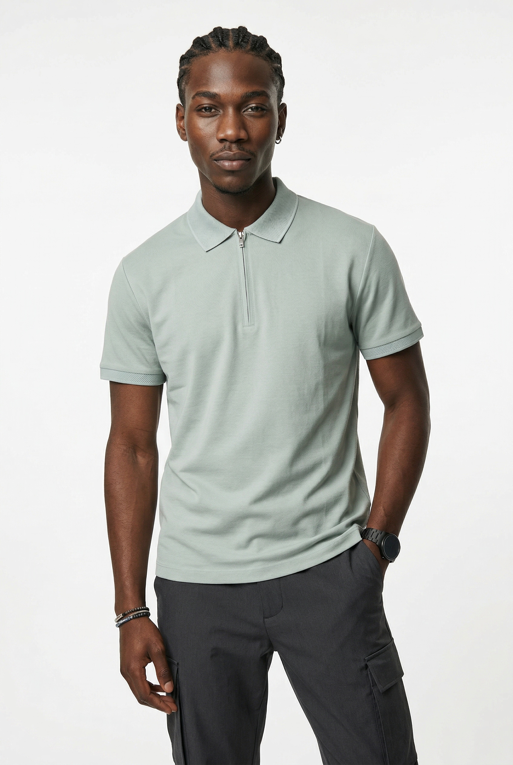 SELECTED Poloshirt »SLHFAVE ZIP SS POLO NOOS« Baumwollmischung, regular fit