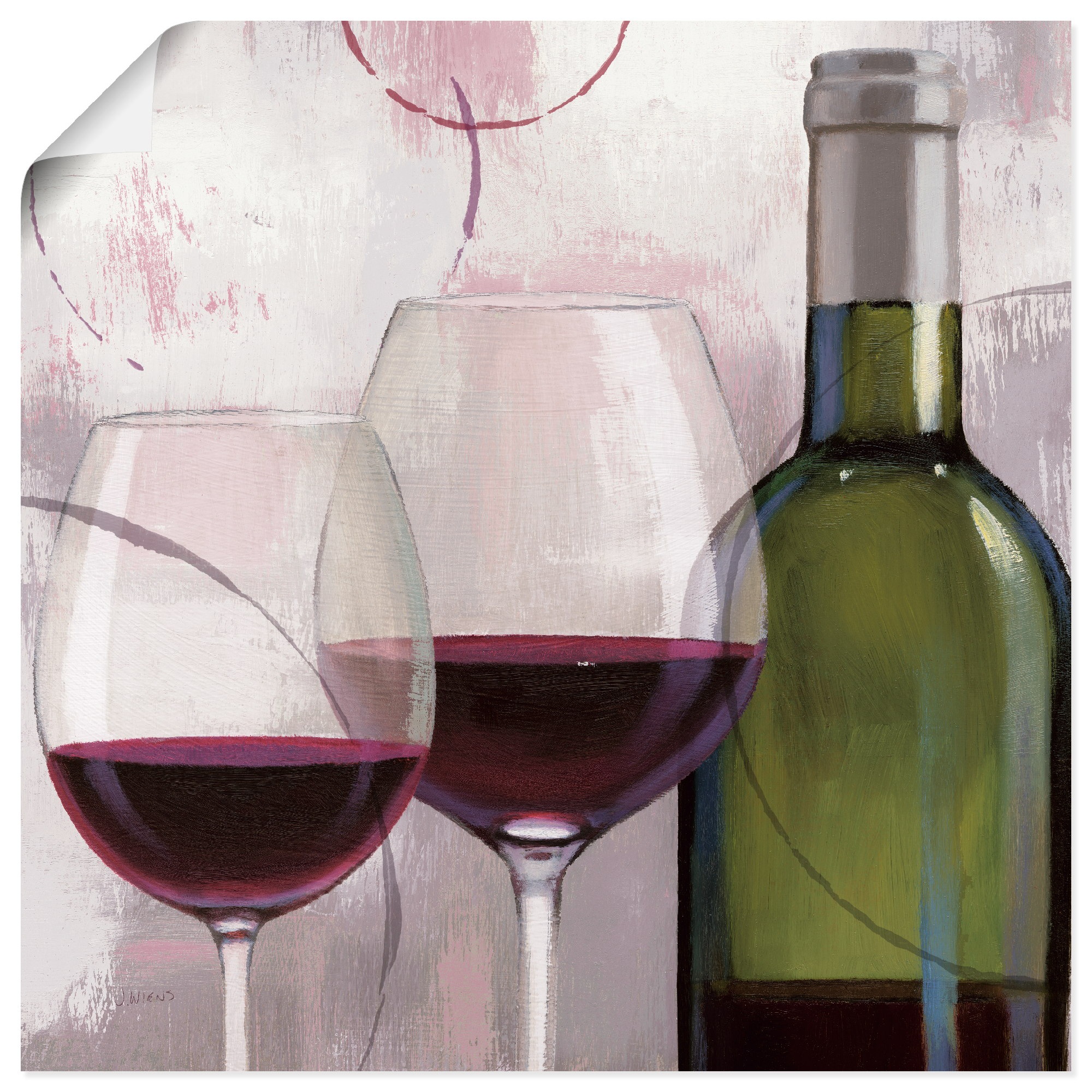 Image of Artland Wandbild »Geschmack Rot II«, Getränke, (1 St.), in vielen Grössen & Produktarten -Leinwandbild, Poster, Wandaufkleber / Wandtattoo auch für Badezimmer geeignet bei Ackermann Versand Schweiz