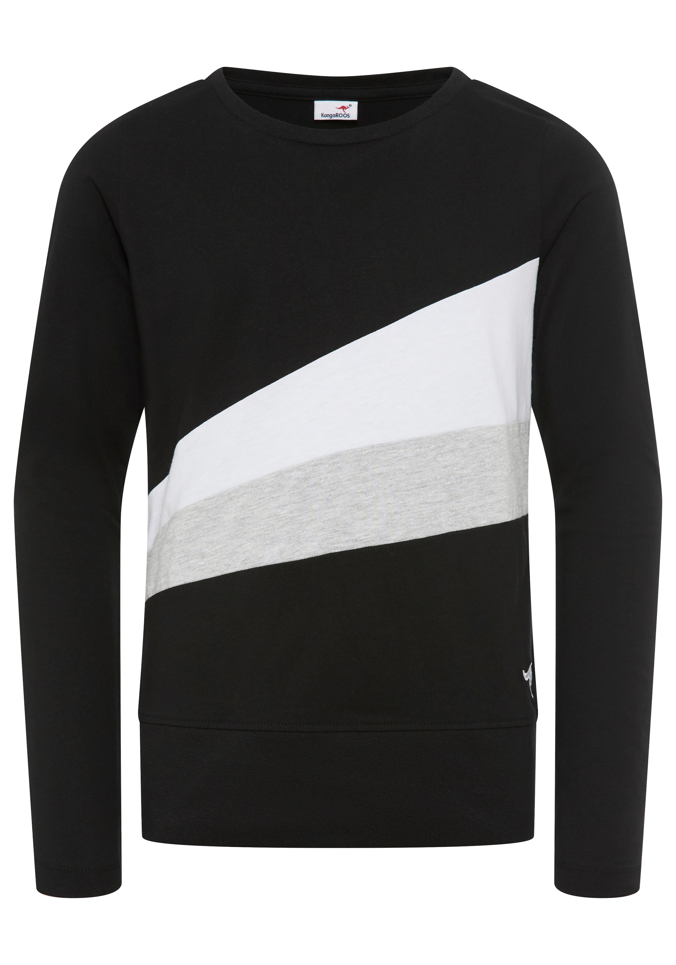 KangaROOS Langarmshirt »mit coolem Colourblocking«, mit Kangaroos Logo und Stickerei