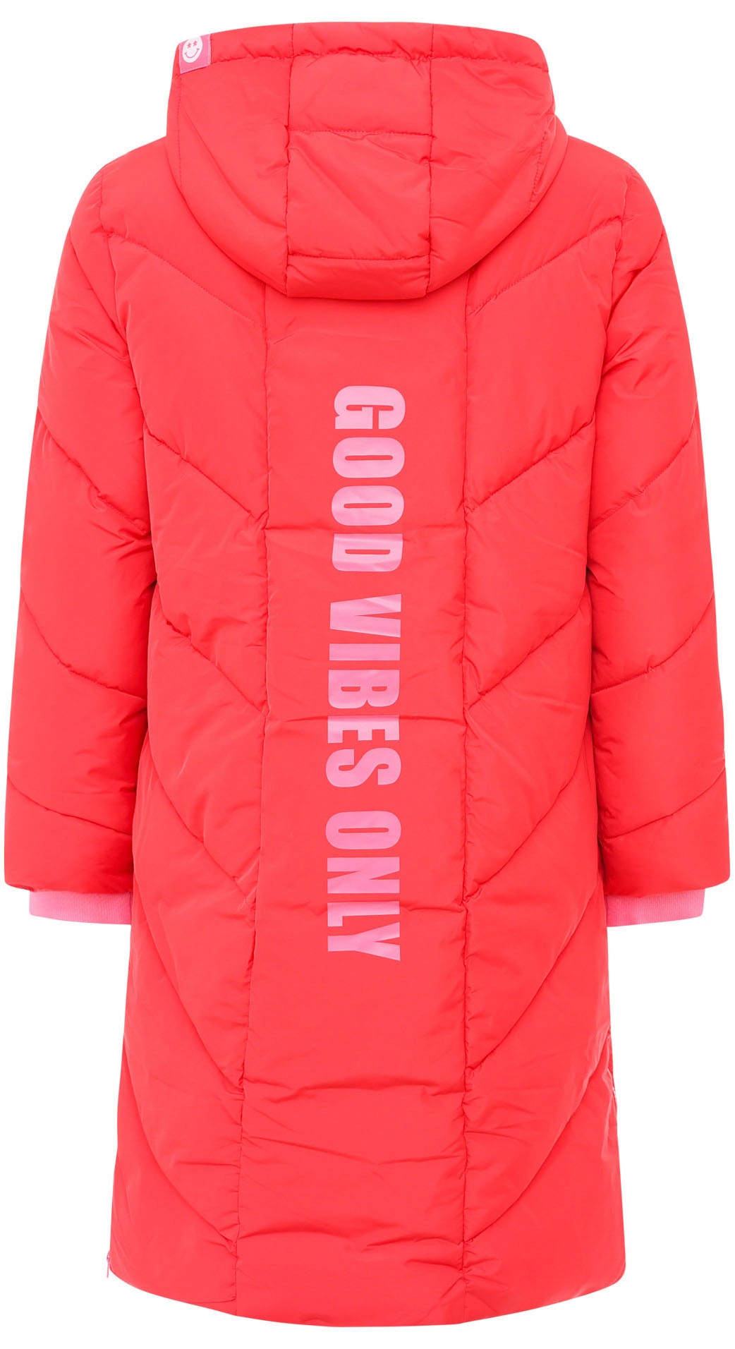Zwillingsherz Steppjacke »"Good Vibes Only"«, mit Kapuze, mit Kapuze, Backprint und bedrucktem Zugband