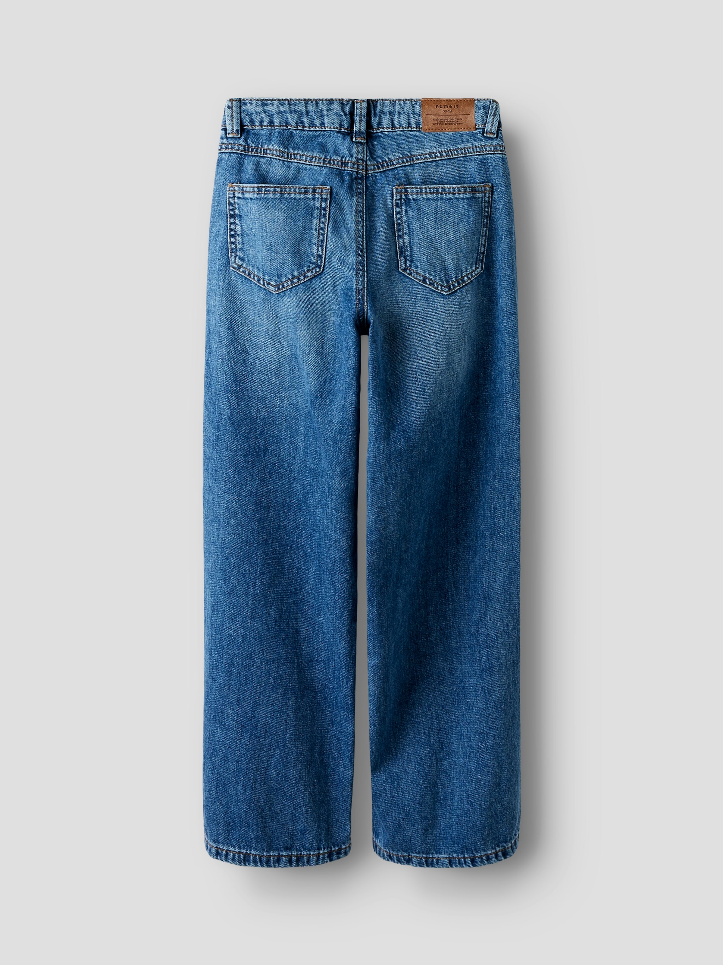 Name It 5-Pocket-Jeans »NKFROSE für Mädchen mit Destroyed-Effekt und hohem Bund«, normal, Denim, Abriebeffekte, Reissverschluss
