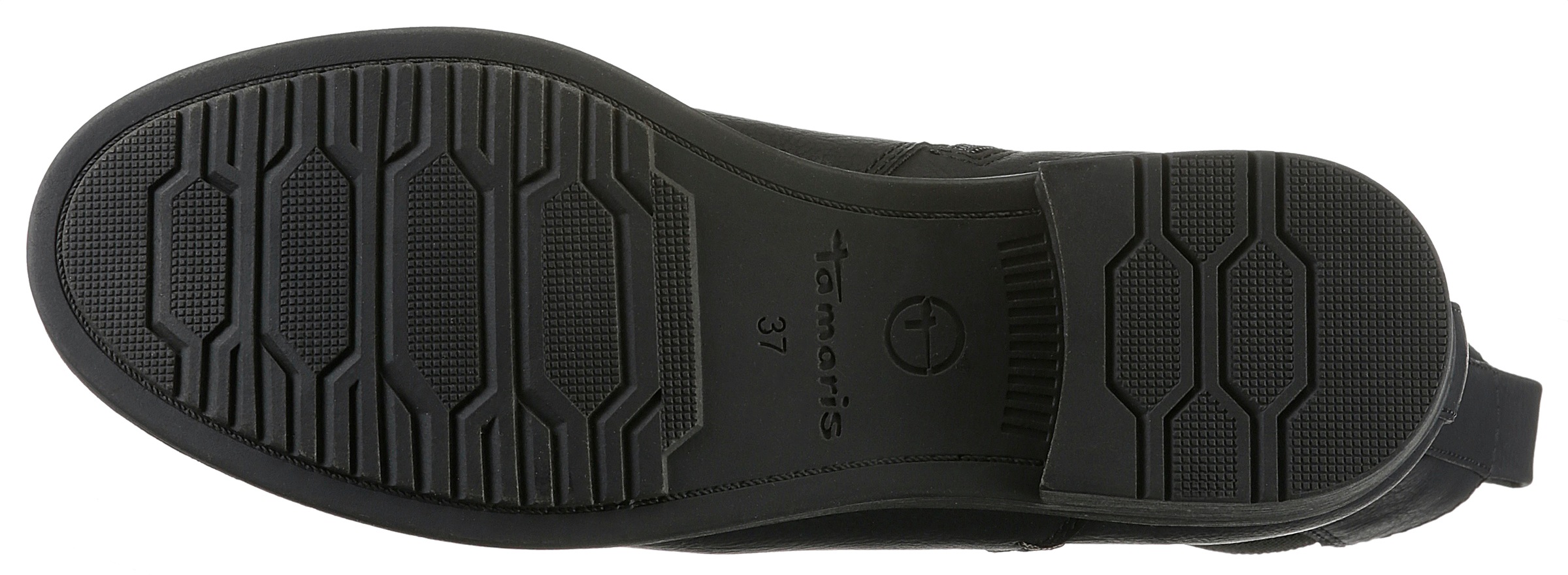 Tamaris Chelseaboots, Blockabstz, Stiefelette, Businesschuh mit T-Logoprägung
