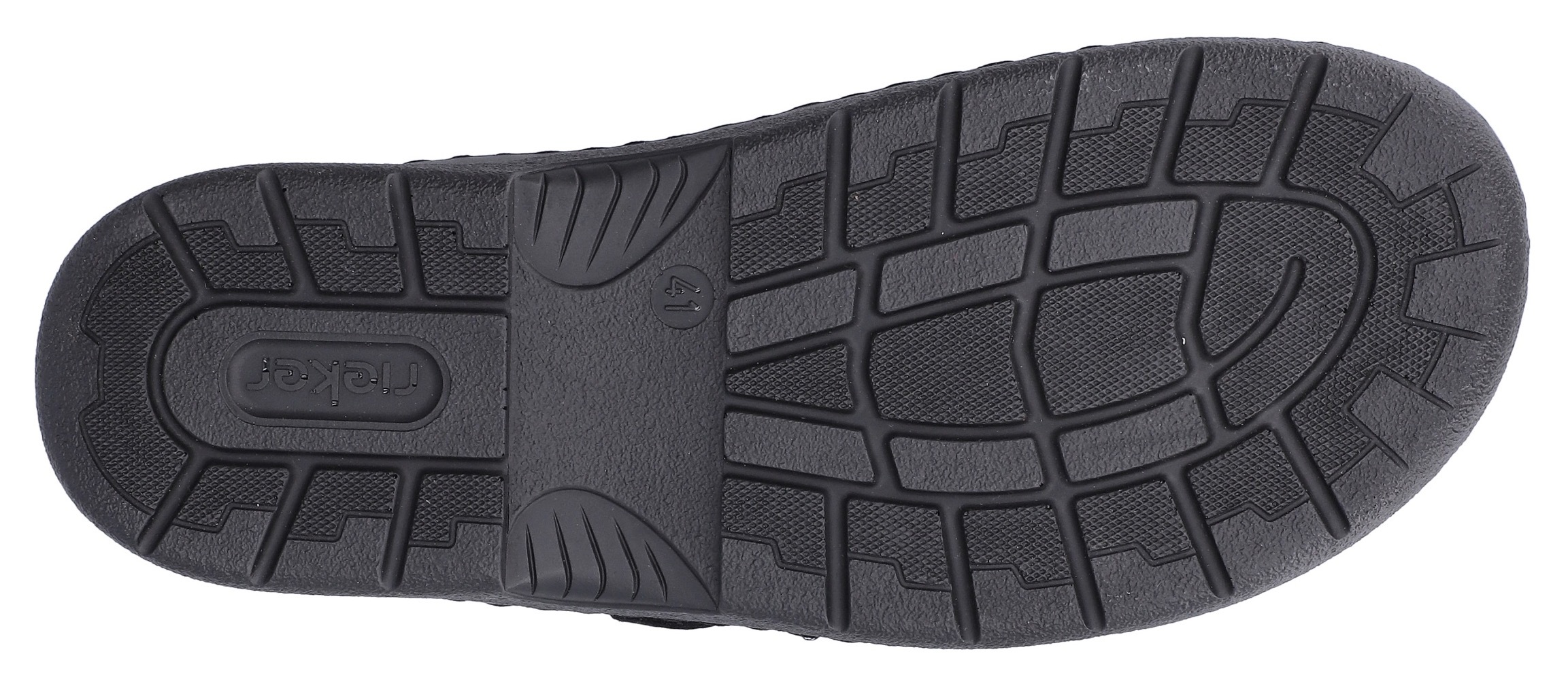 Rieker Clog  Pantolette, Schlupfschuh, Hausschuh mit herausnehmbarem Fussbett