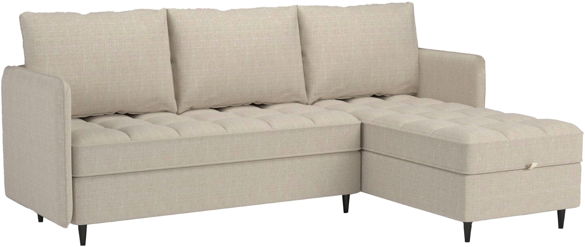 Dorel Home Ecksofa »LINDHUS, L-Form, 4 verschiedene Stellvarianten, Lounge-Sofa,«, Wohnlandschaft, mit Recamiere, grosser Bettkasten, Cord, Chenille