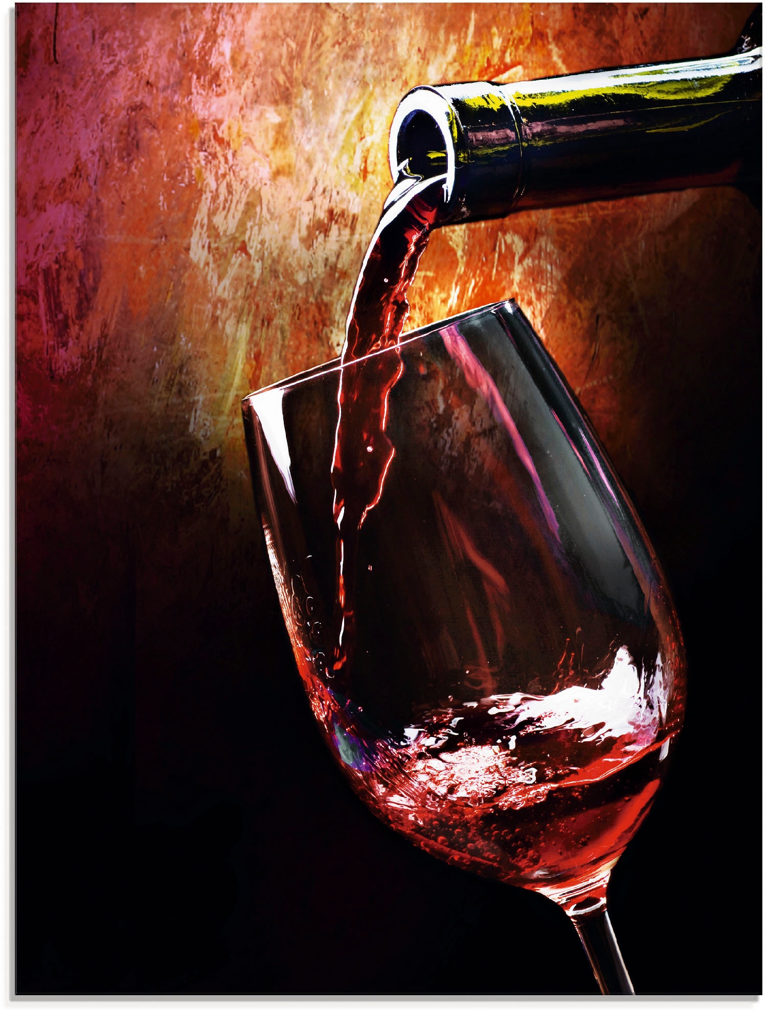 Artland Glasbild »Wein - Rotwein«, Getränke, (1 St.), in verschiedenen Grössen