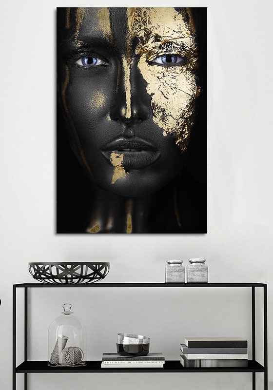 queence Acrylglasbild »Anuket« Bilder von Frauen | Fashion | Frau | Gemälde | Magazincover | Mode | Modern 1 Stk. tlg. von Hand eingearbeitete Blattgold Applikationen